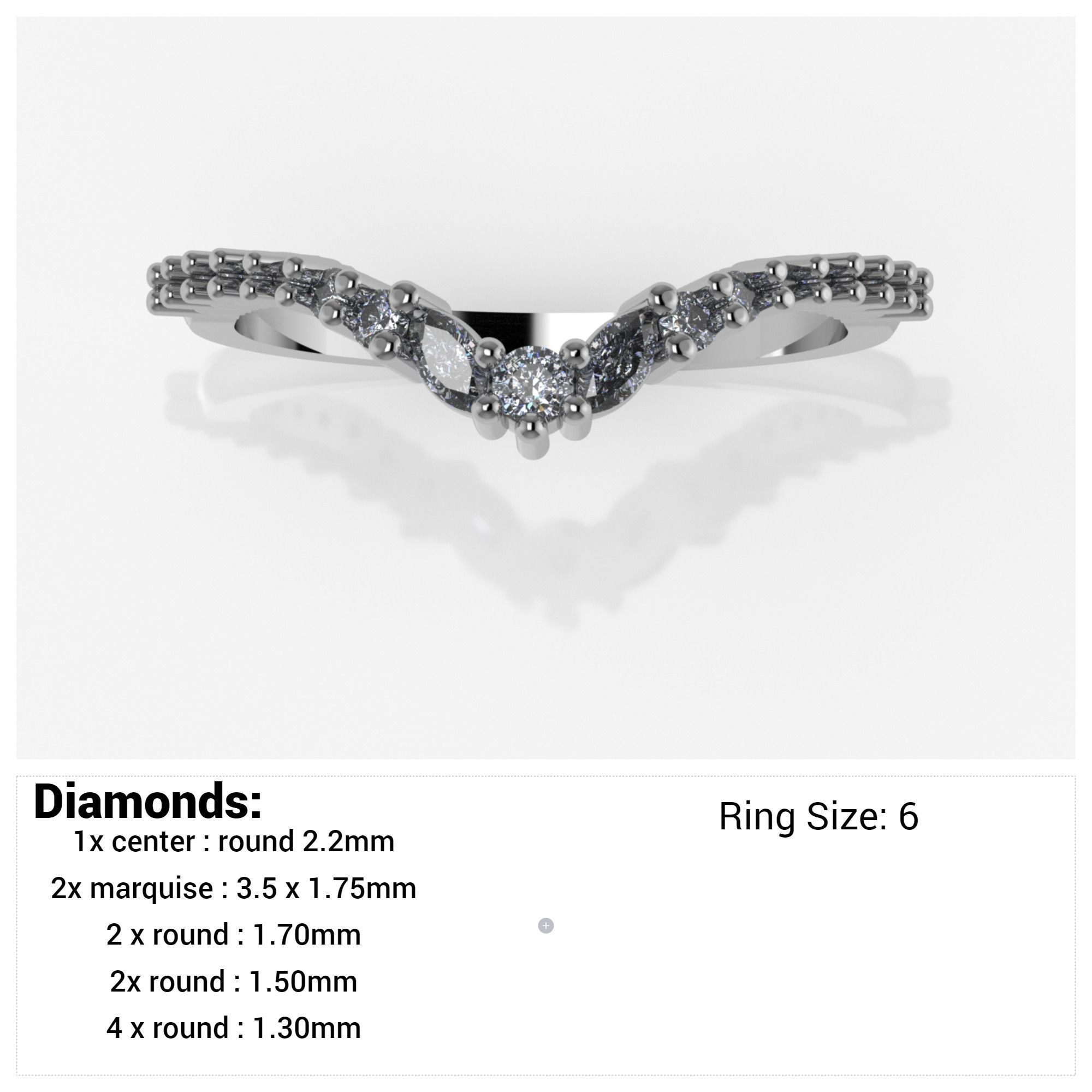 engagement wedding ring sets 9 pairs  bundle free adjusting  3D print model_1