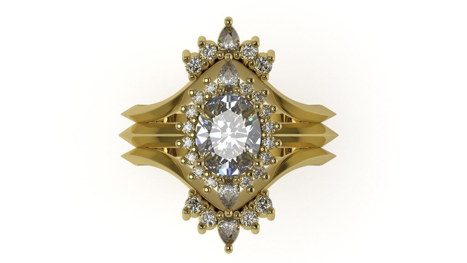 engagement wedding ring sets 9 pairs  bundle free adjusting  3D print model_20