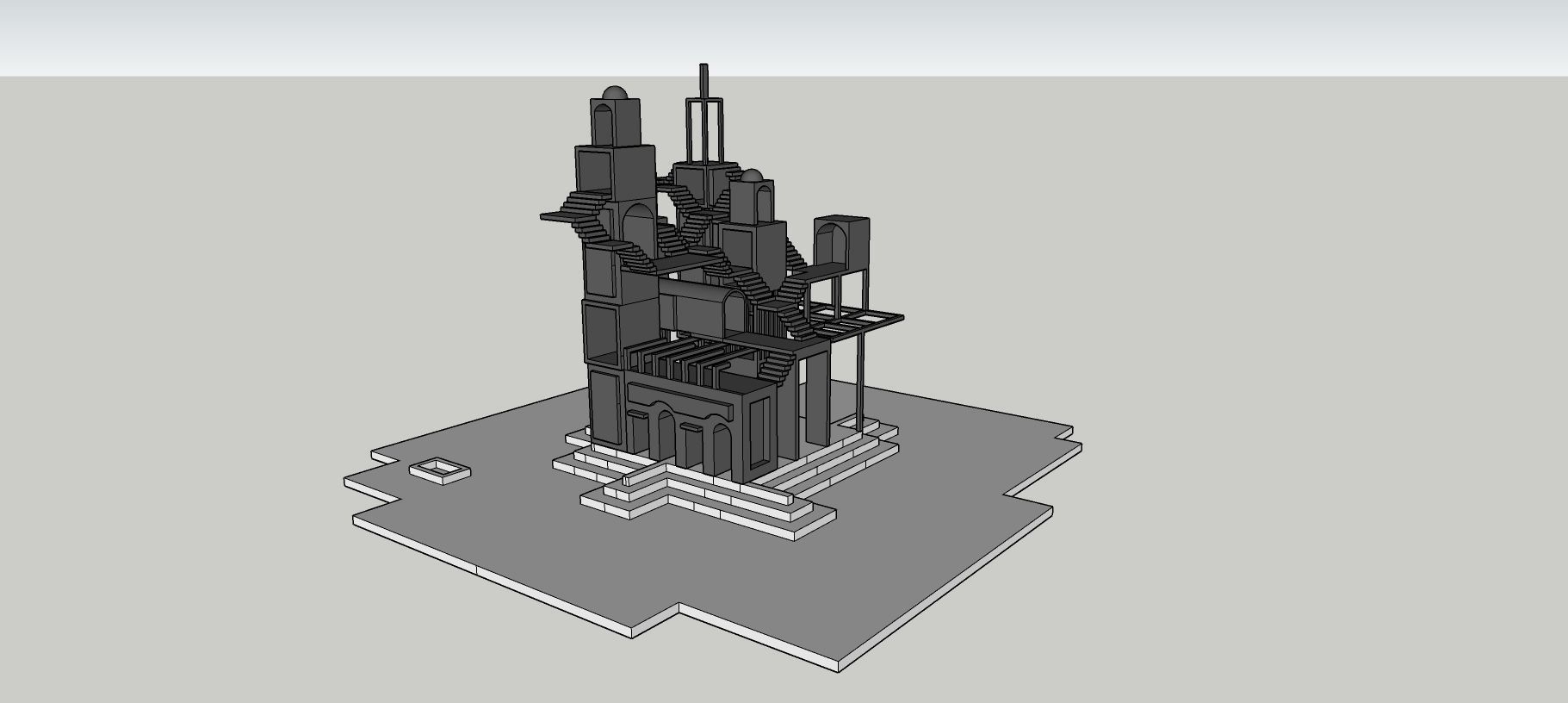 Temple 1 - Lost Temple Low-poly 3D model_2