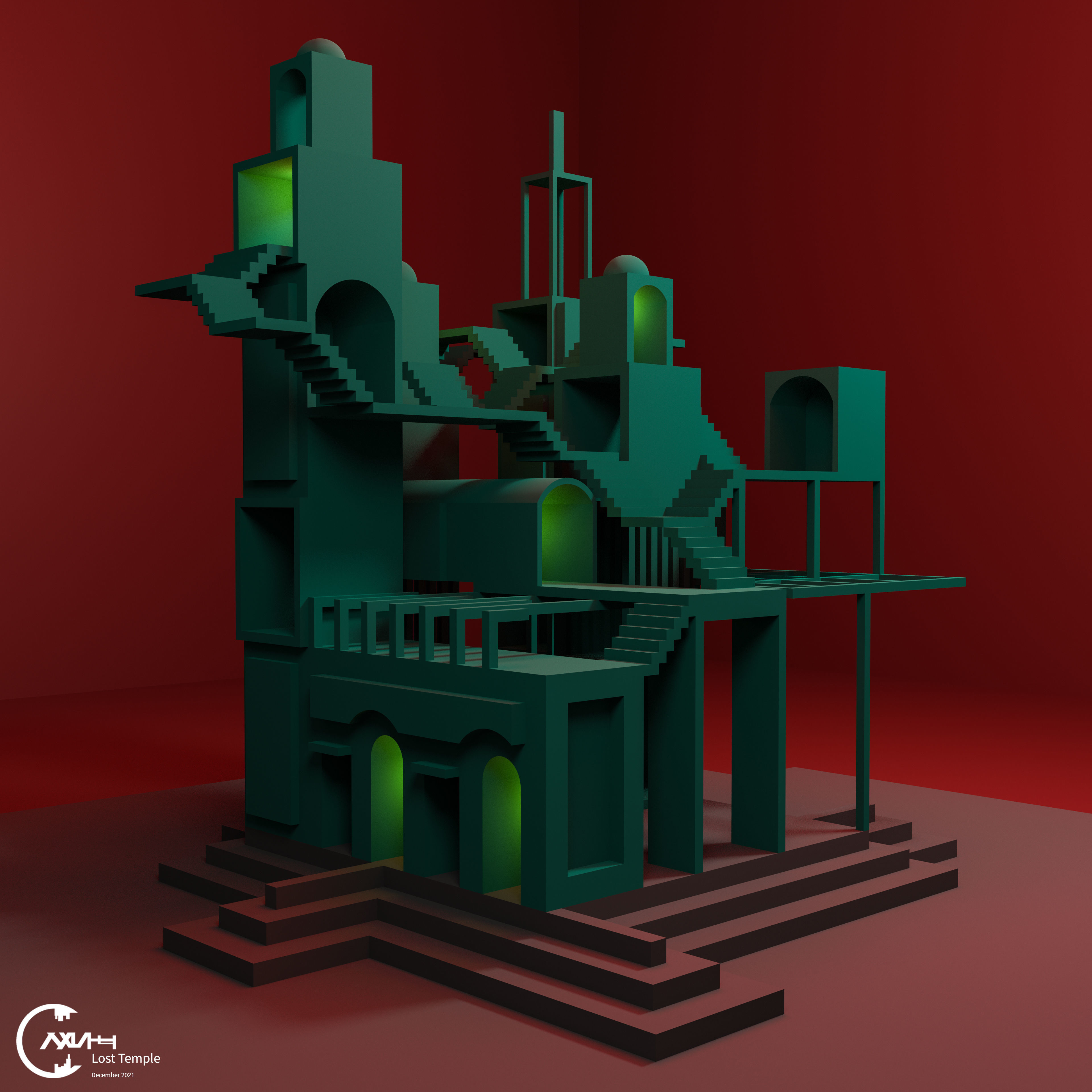 Temple 1 - Lost Temple Low-poly 3D model_3