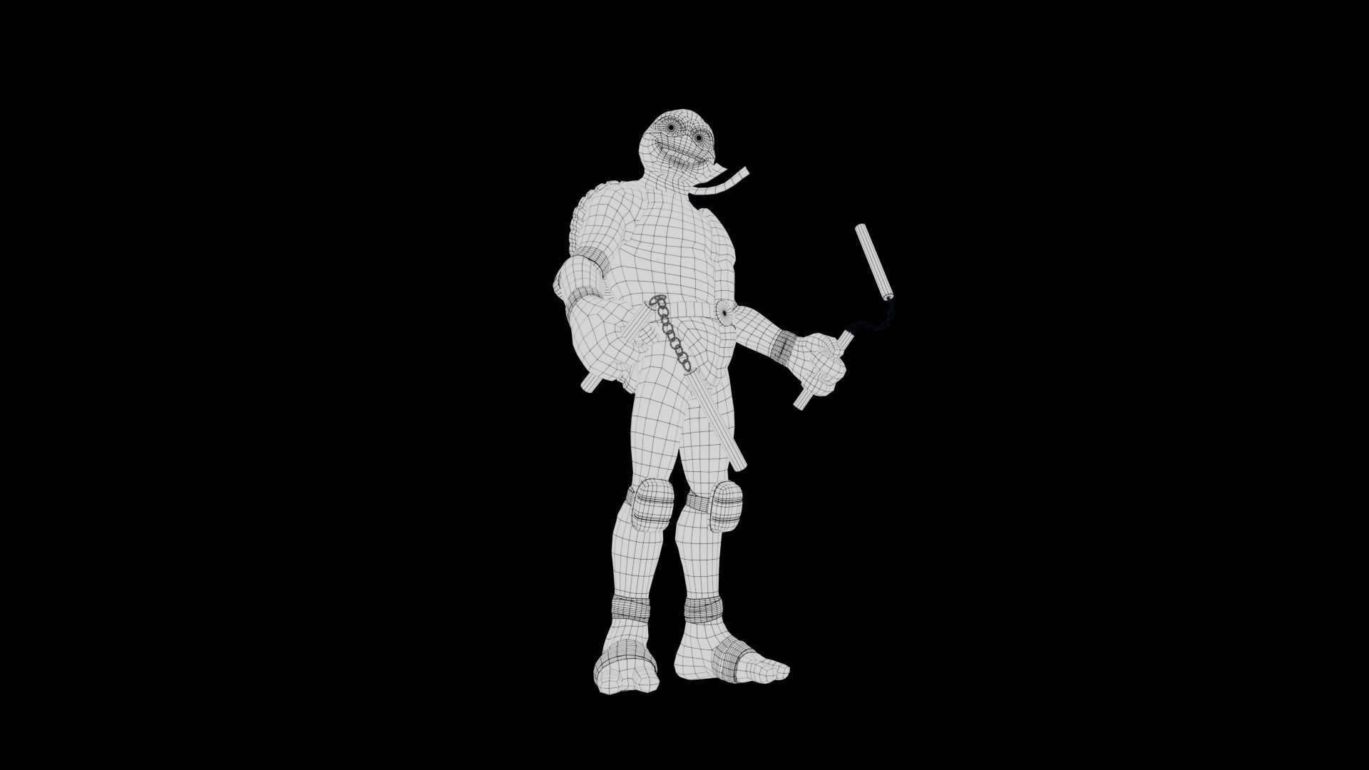 Michelangelo Ninja Turtle Low-poly 3D model_4