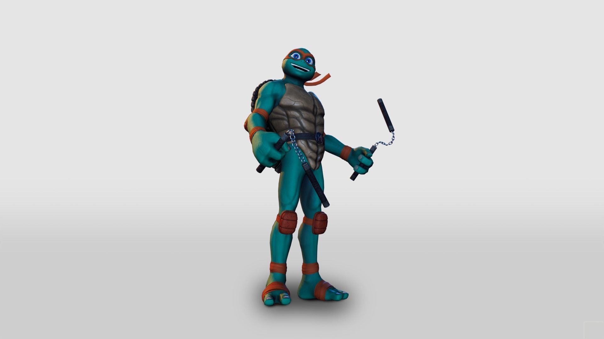 Michelangelo Ninja Turtle Low-poly 3D model_2