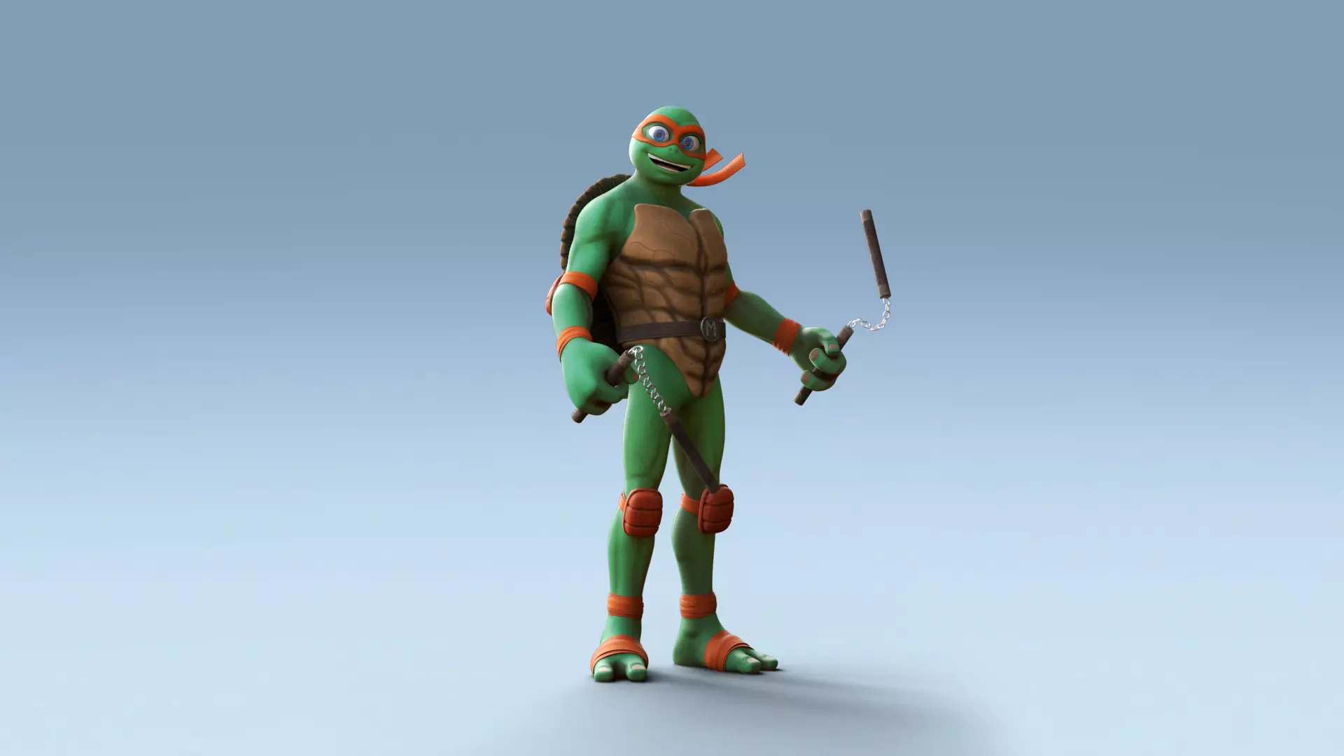Michelangelo Ninja Turtle Low-poly 3D model_0