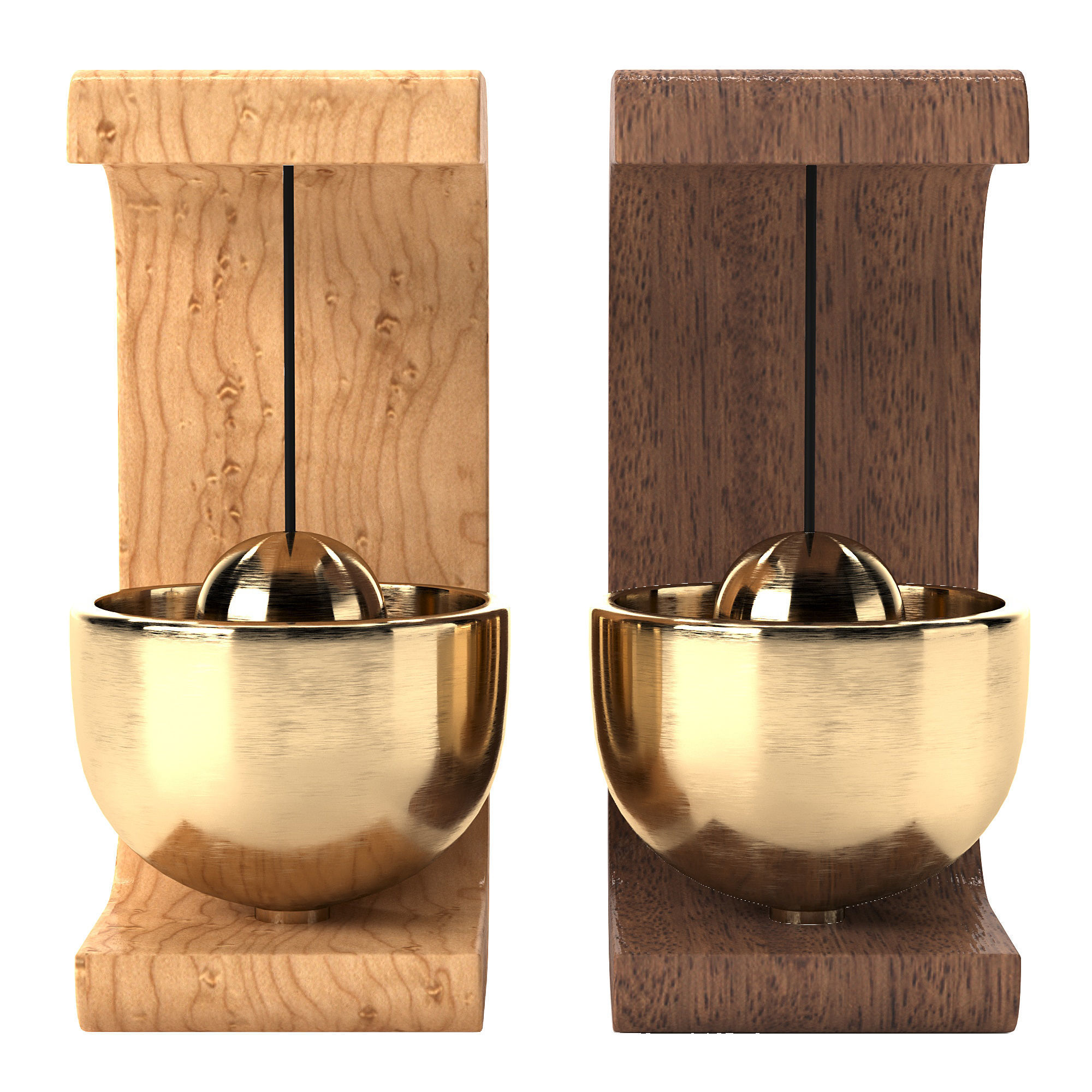 Forest Song Creative Wooden Door Bell 3D model_1