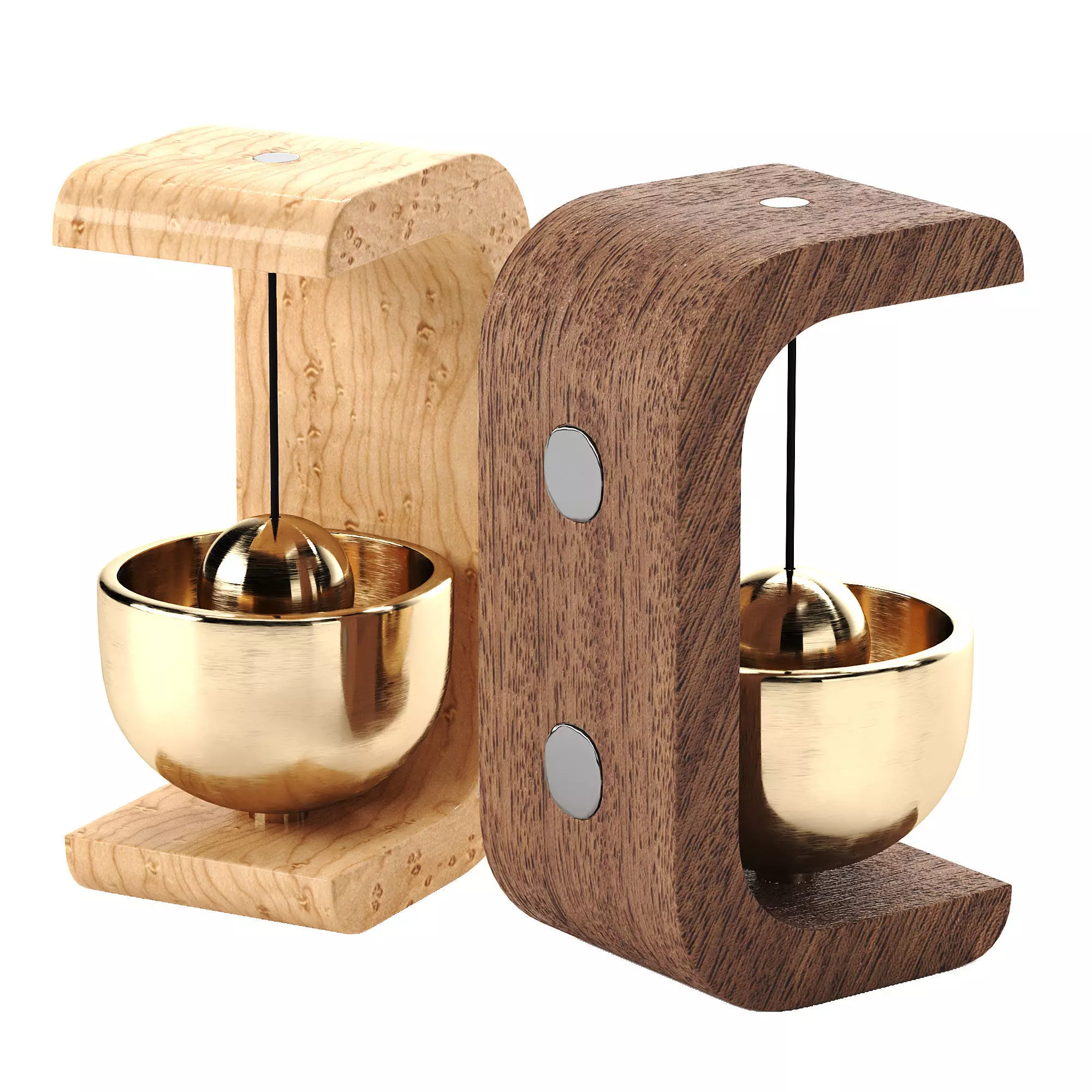 Forest Song Creative Wooden Door Bell 3D model_0