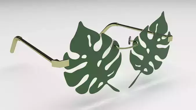 Aloha Leaf Sunglasses 3D model
