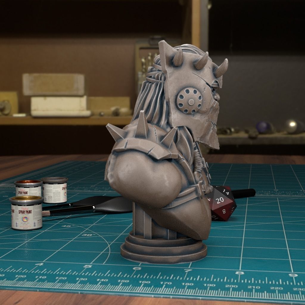 Orc Bust - Pre-Supported 3D print model_1