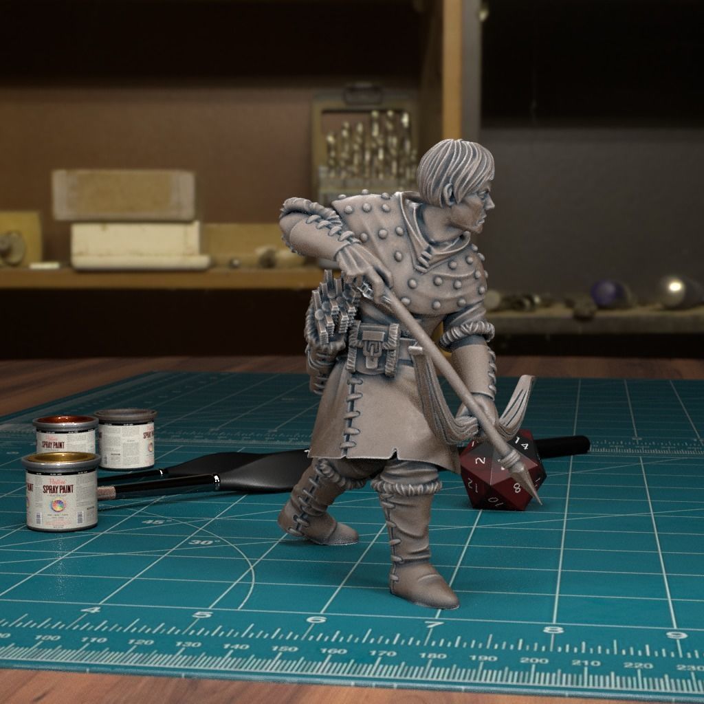 Male Bandit Archer - Pre-Supported 3D print model_1