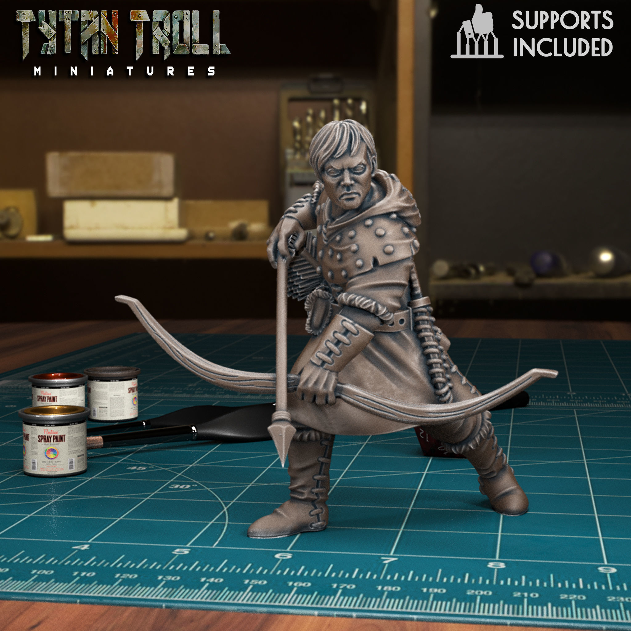 Male Bandit Archer - Pre-Supported 3D print model_4