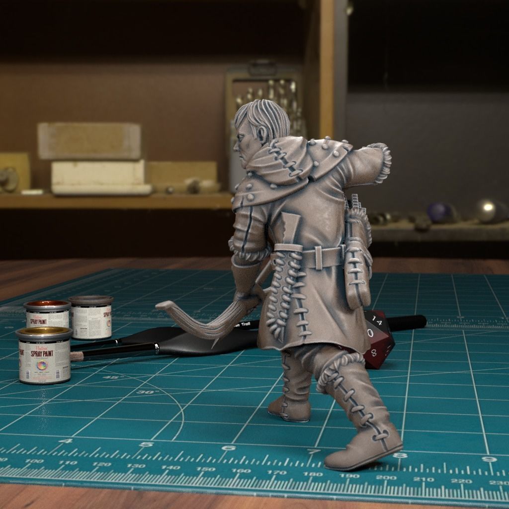 Male Bandit Archer - Pre-Supported 3D print model_3