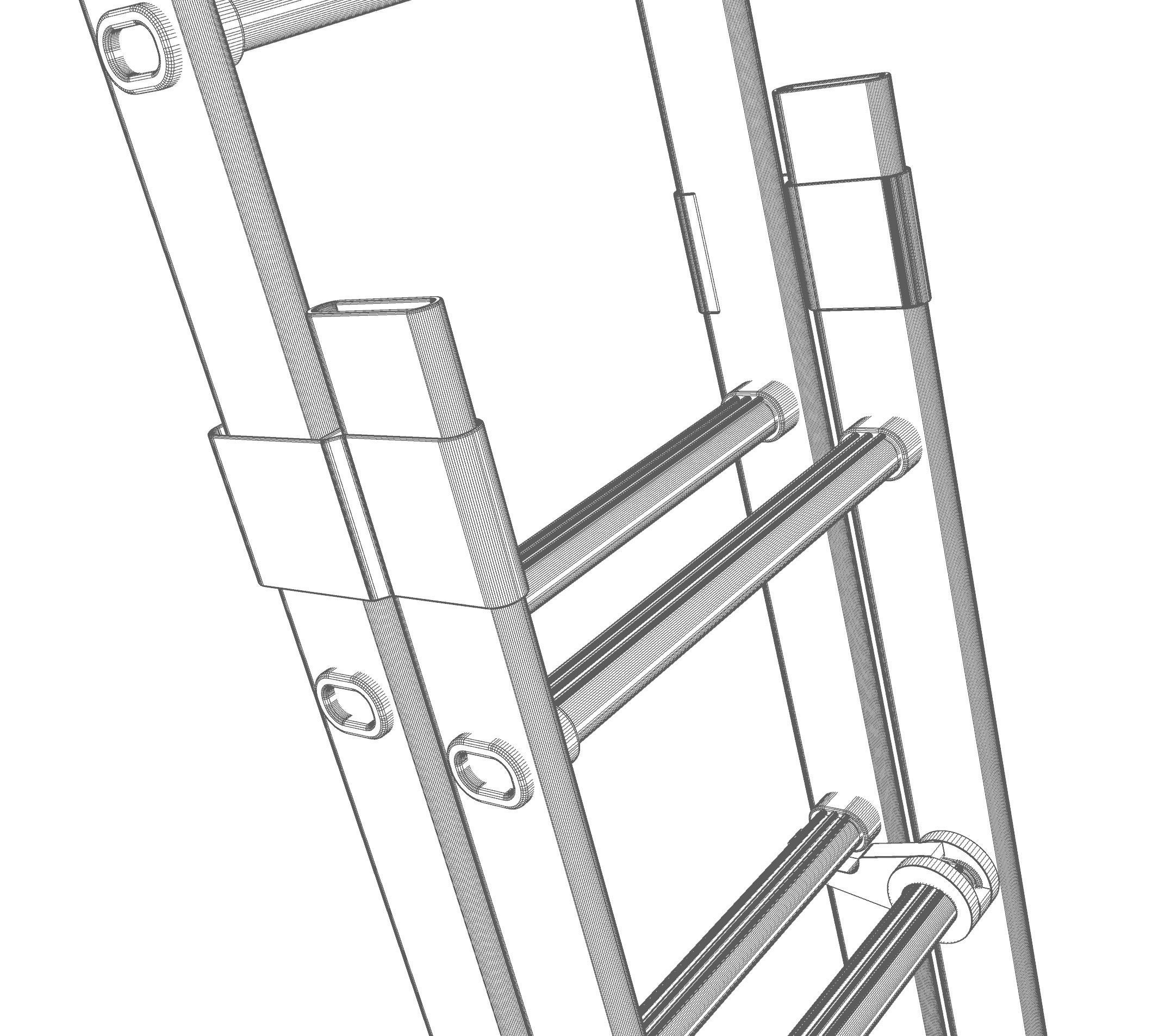 Extendable Work Step Ladder 3D model_13