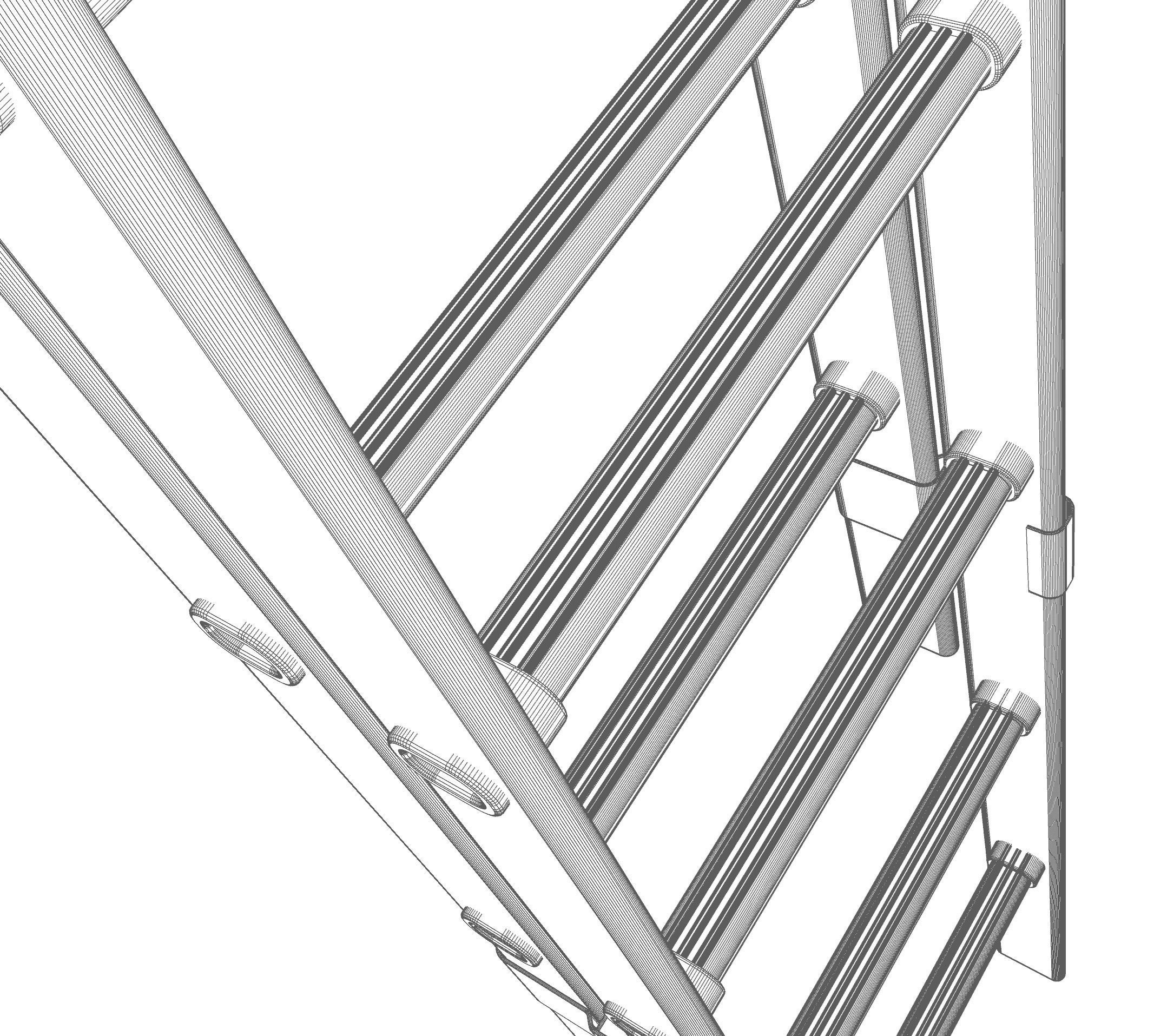 Extendable Work Step Ladder 3D model_11