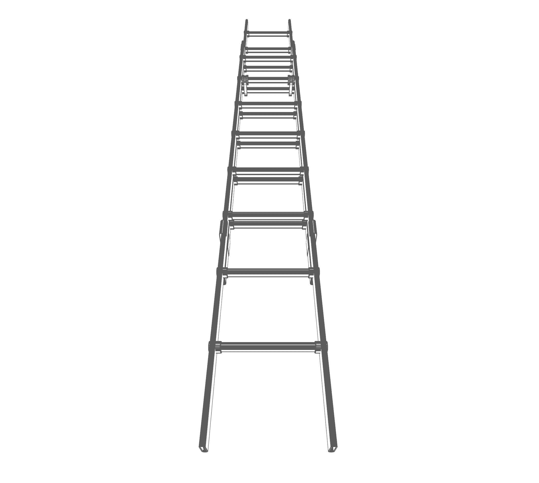 Extendable Work Step Ladder 3D model_9