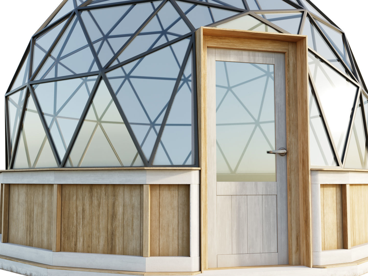 Geodesic dome Greenhouse 3D model_2