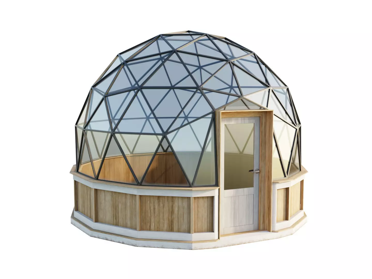 Geodesic dome Greenhouse 3D model_0