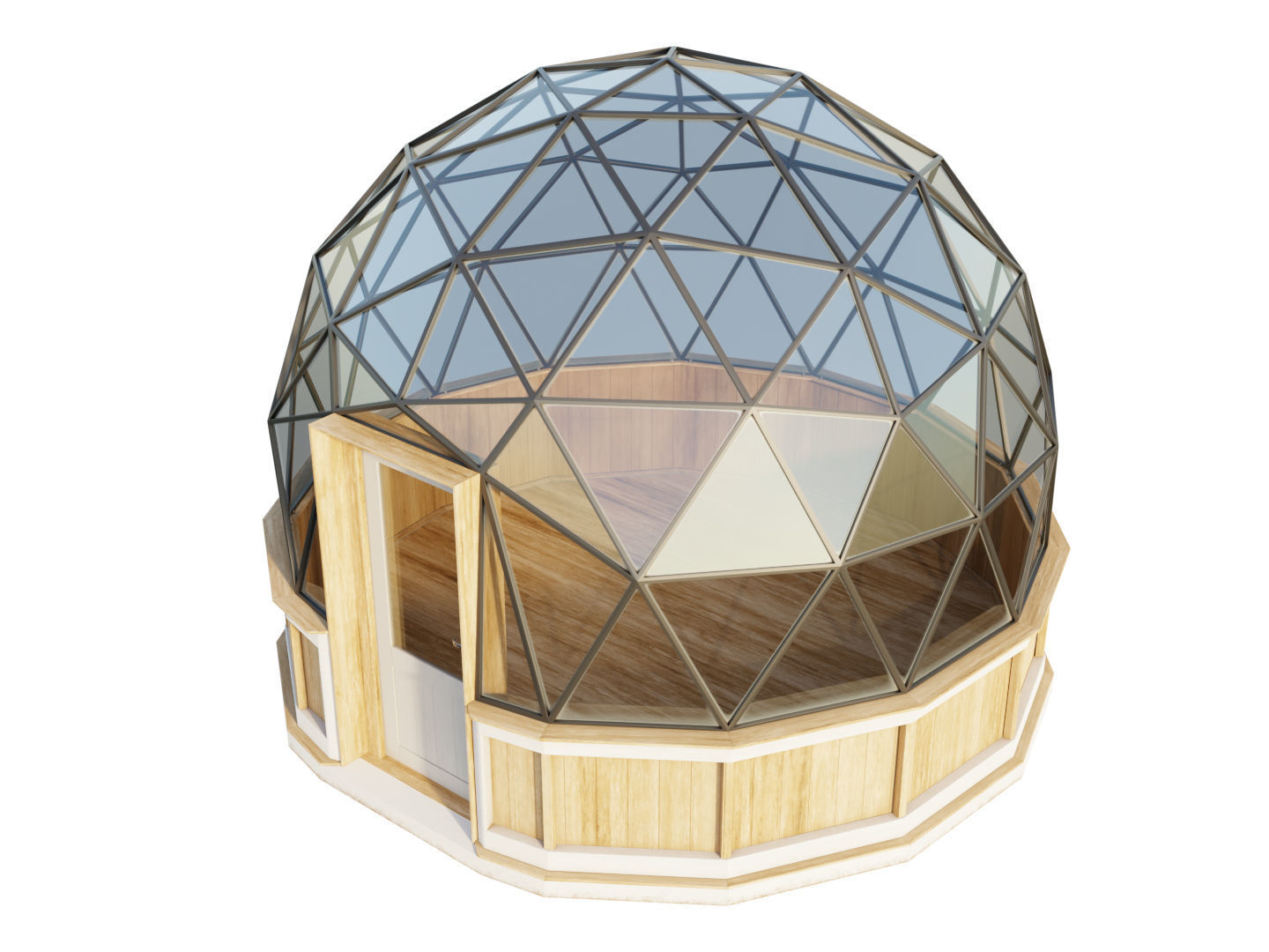 Geodesic dome Greenhouse 3D model_1
