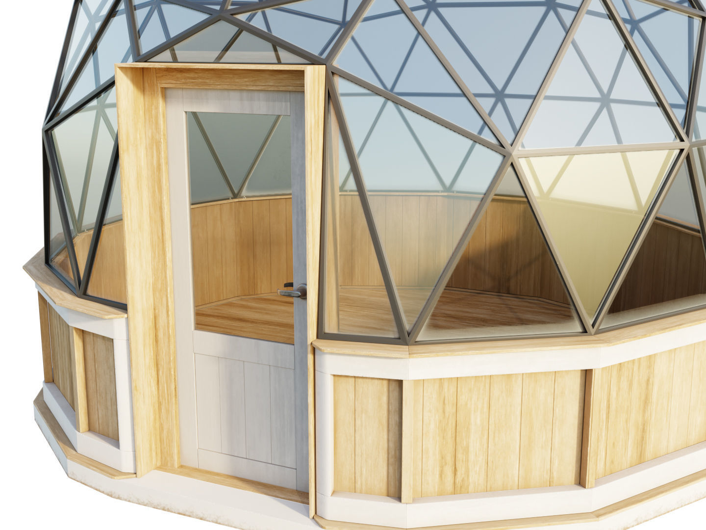 Geodesic dome Greenhouse 3D model_3