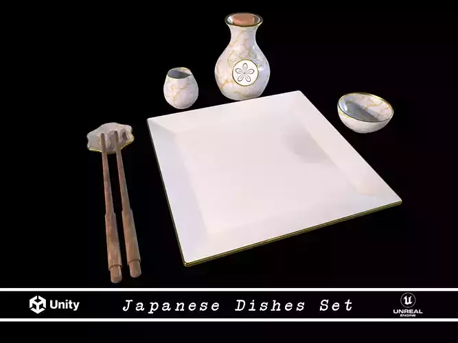 Japanese Style Set of Dishes Dinner