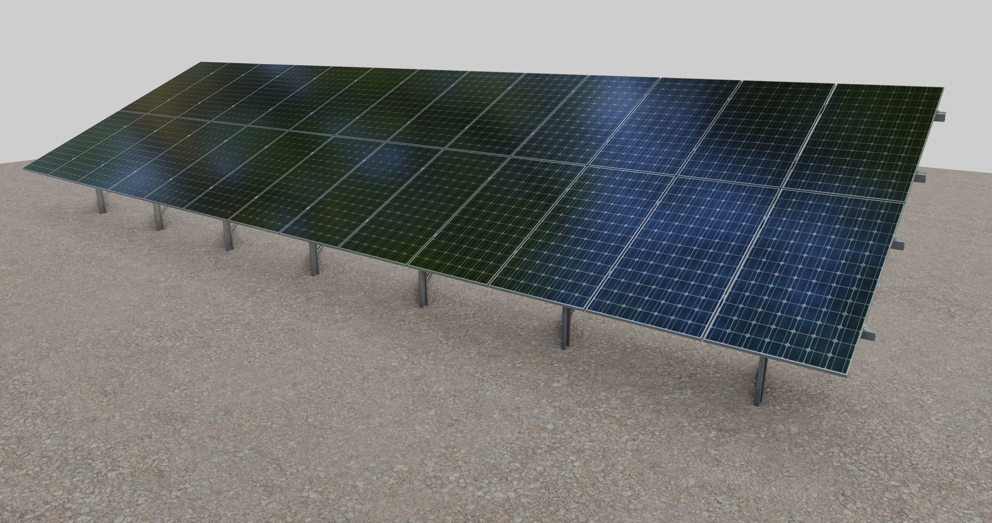Solar Panel Steel Construction Type 5 3D model_1