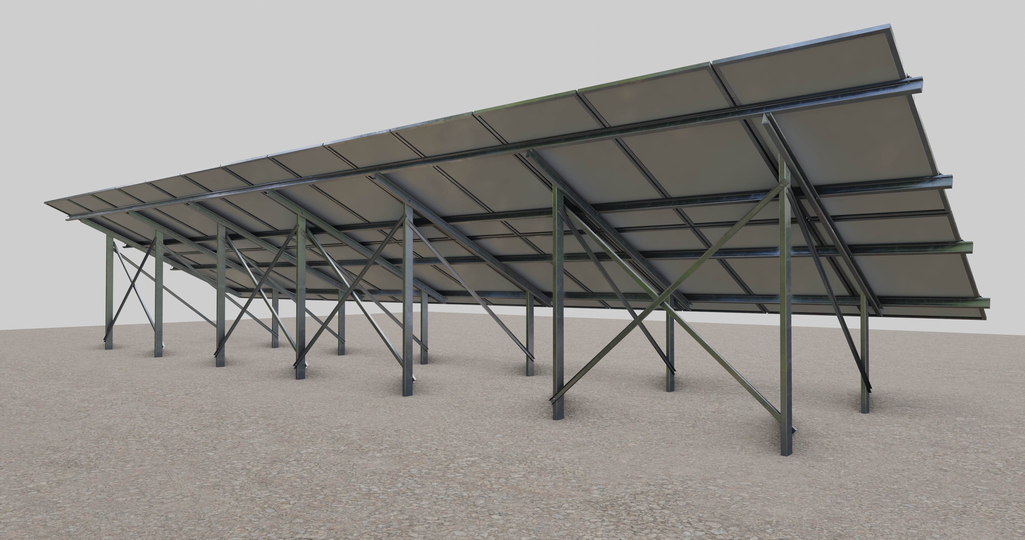 Solar Panel Steel Construction Type 5 3D model_2