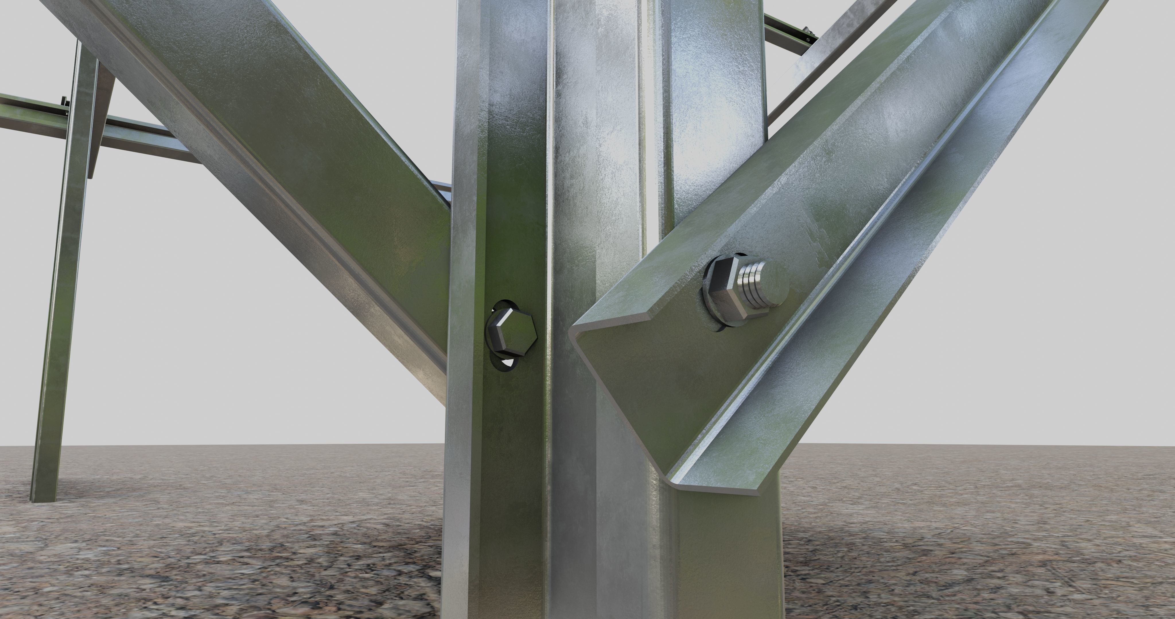 Solar Panel Steel Construction Type 5 3D model_14