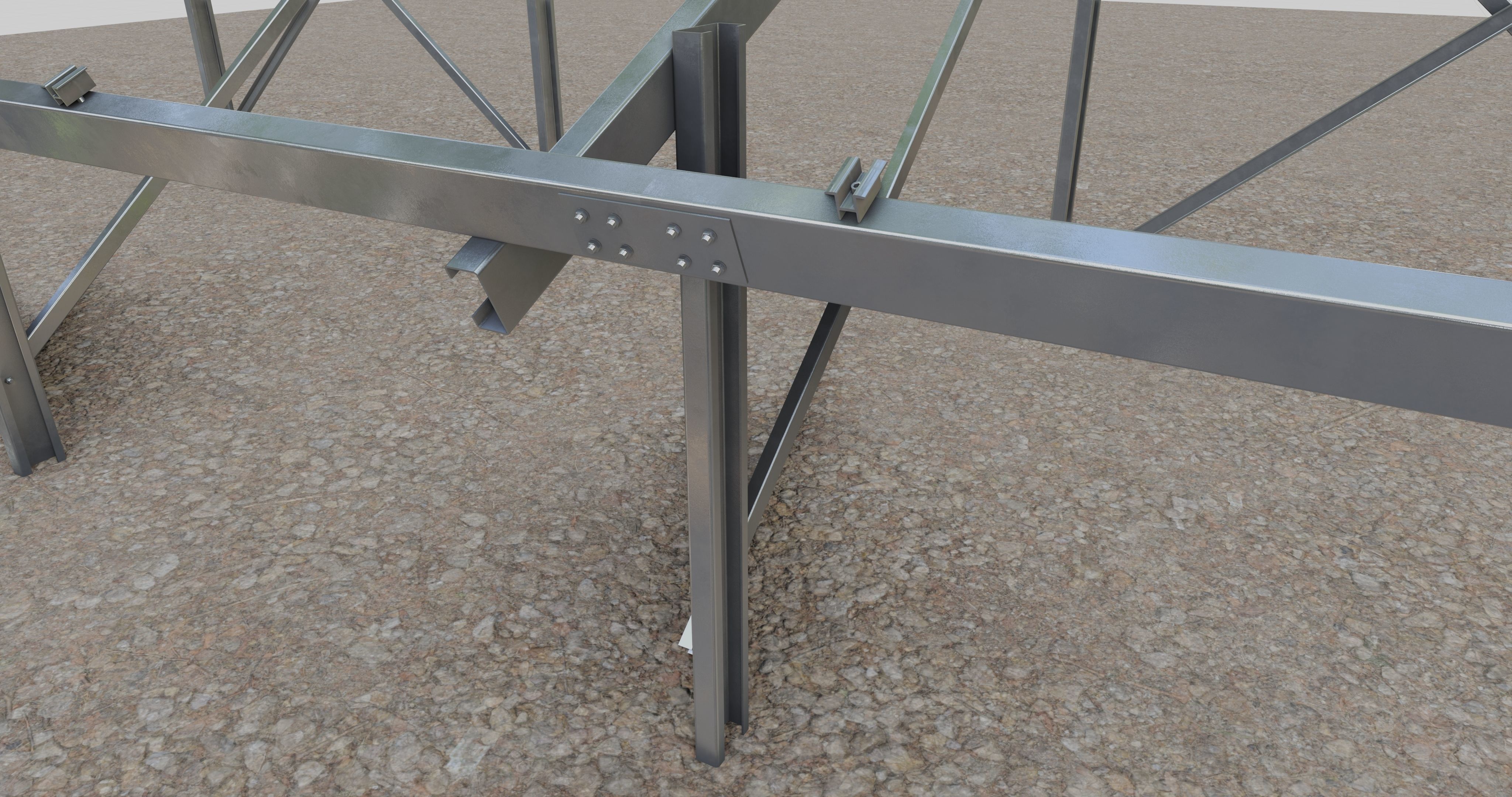 Solar Panel Steel Construction Type 5 3D model_17