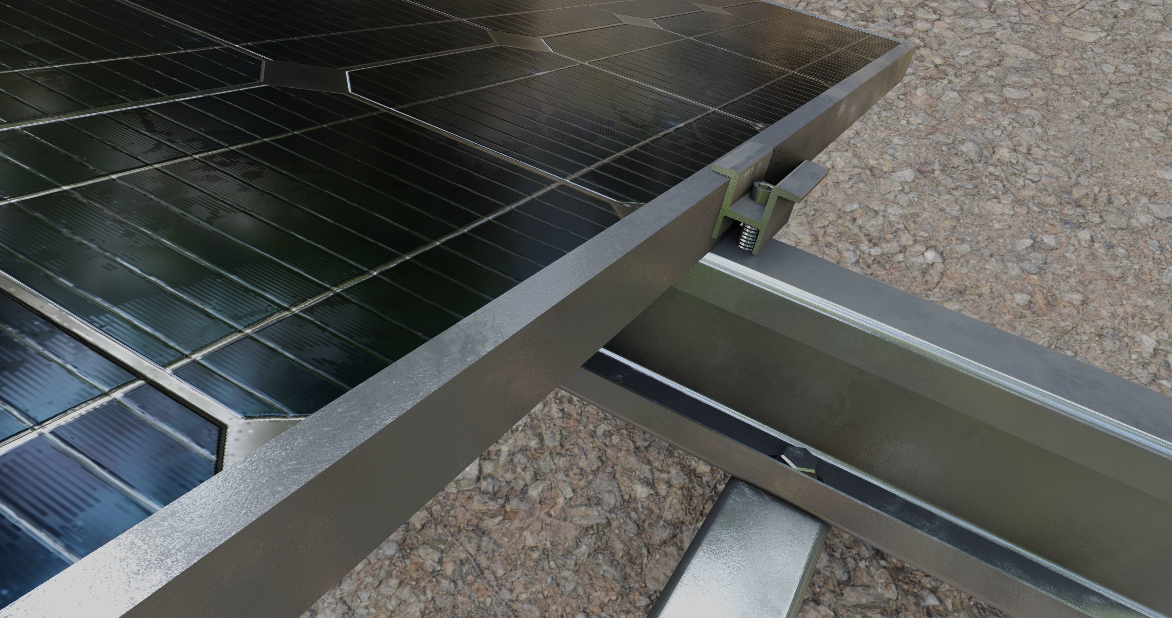 Solar Panel Steel Construction Type 5 3D model_19