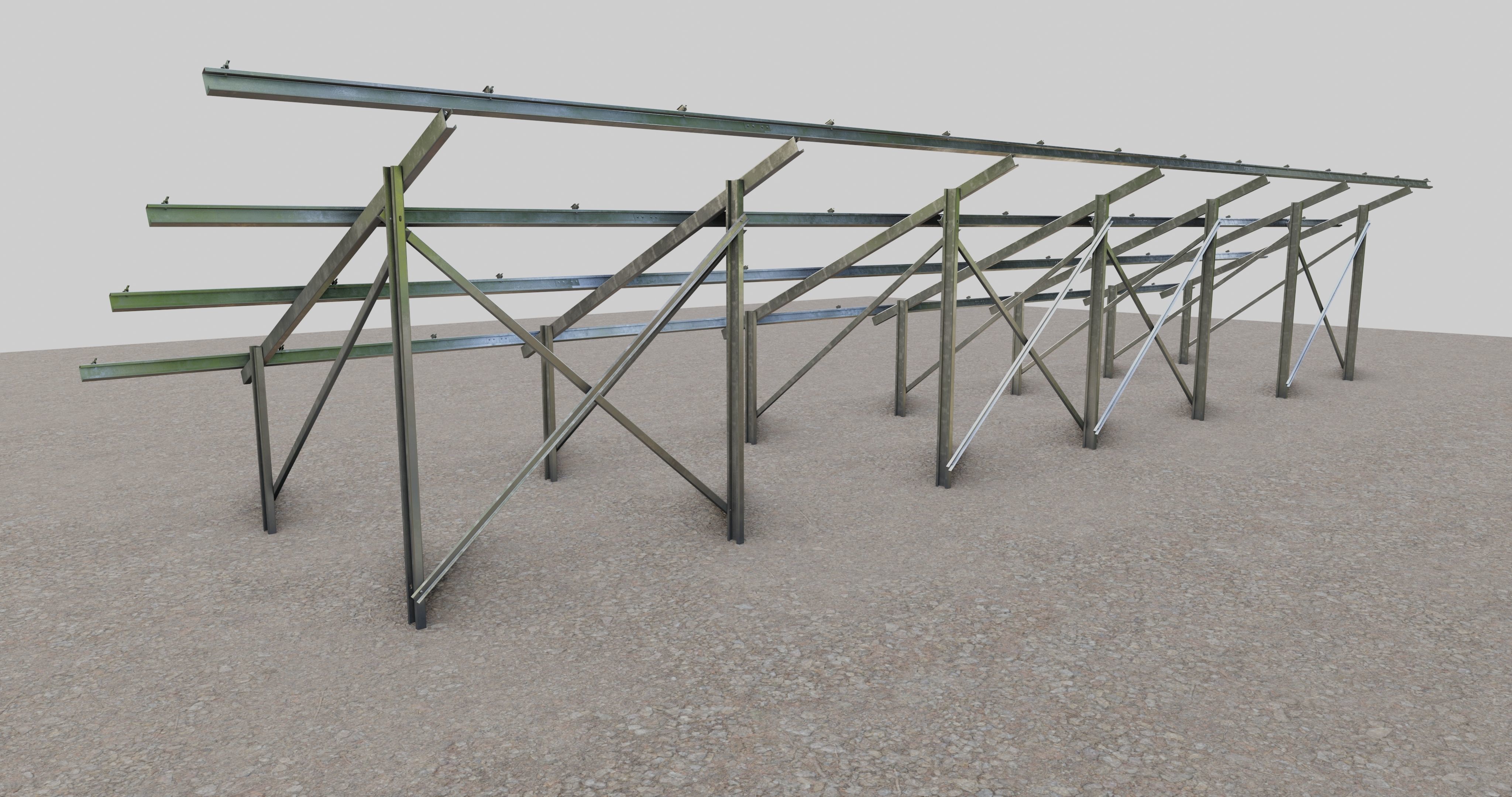 Solar Panel Steel Construction Type 5 3D model_9