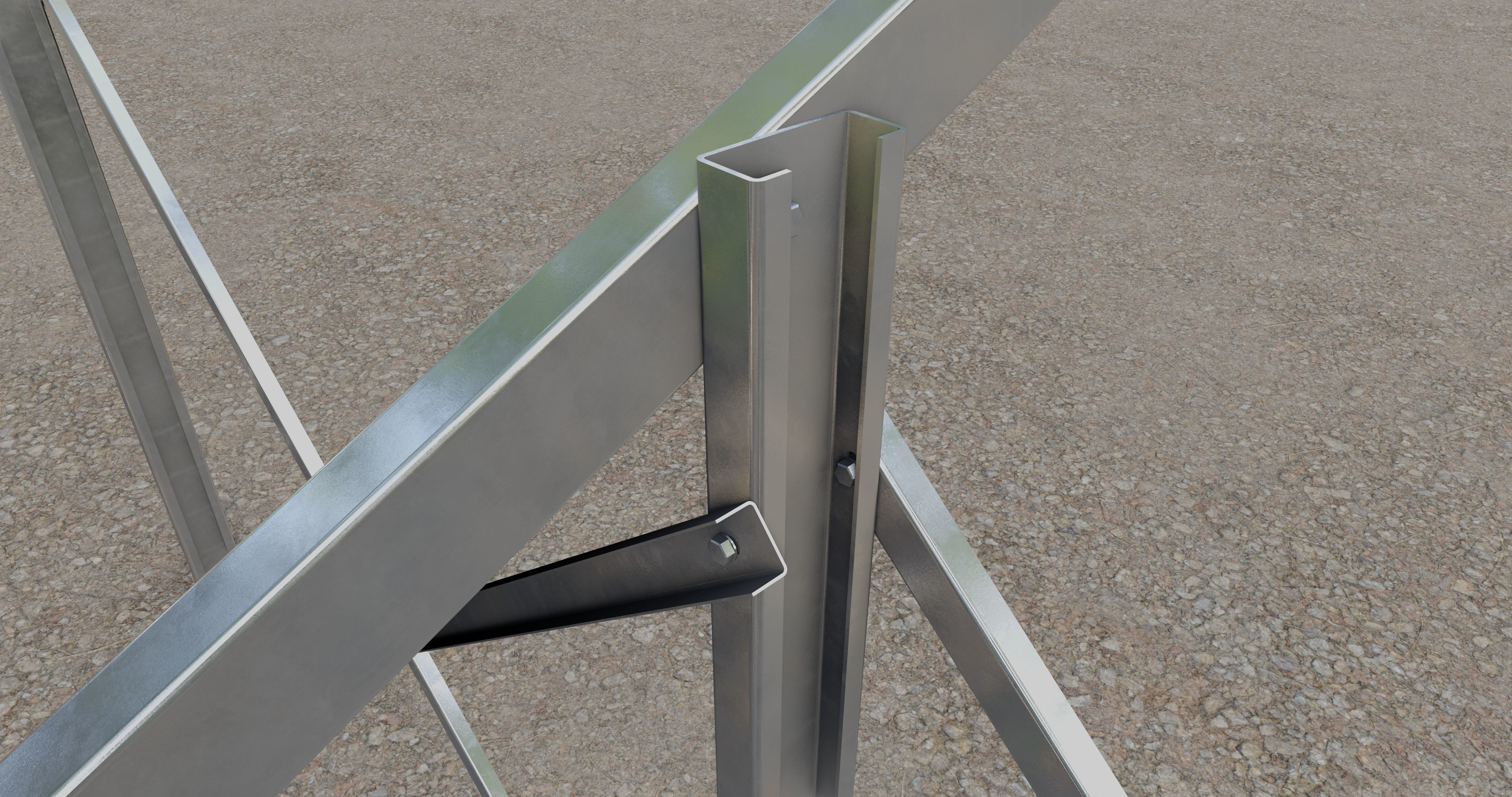 Solar Panel Steel Construction Type 5 3D model_15