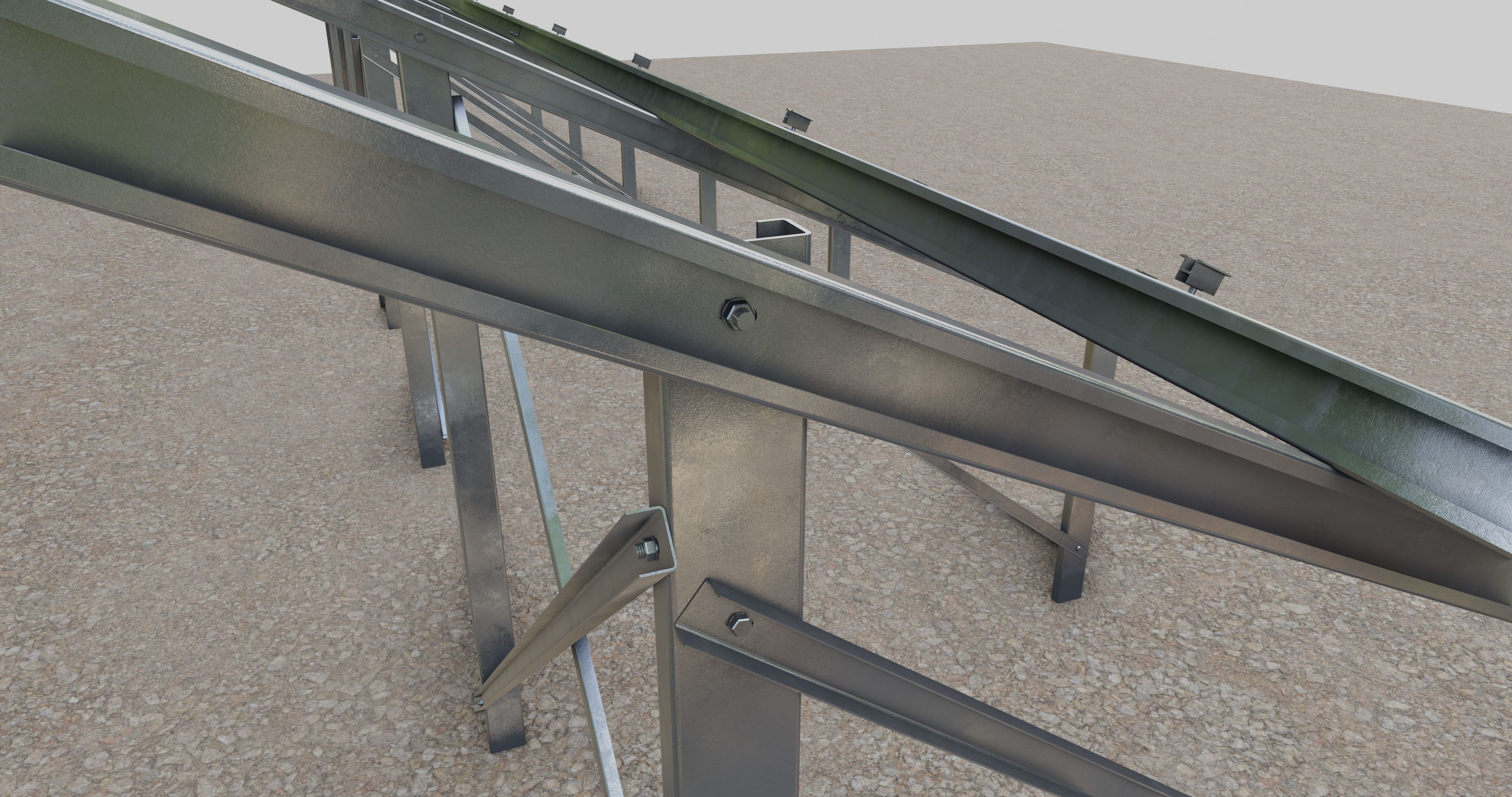 Solar Panel Steel Construction Type 5 3D model_10