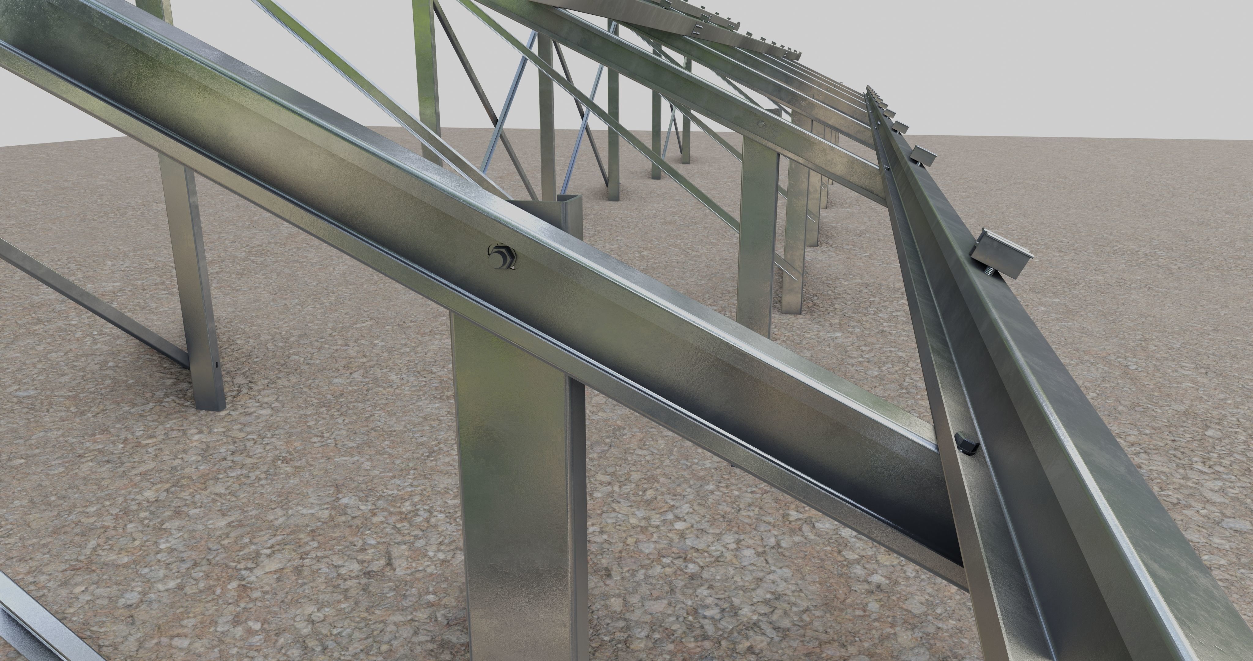 Solar Panel Steel Construction Type 5 3D model_11