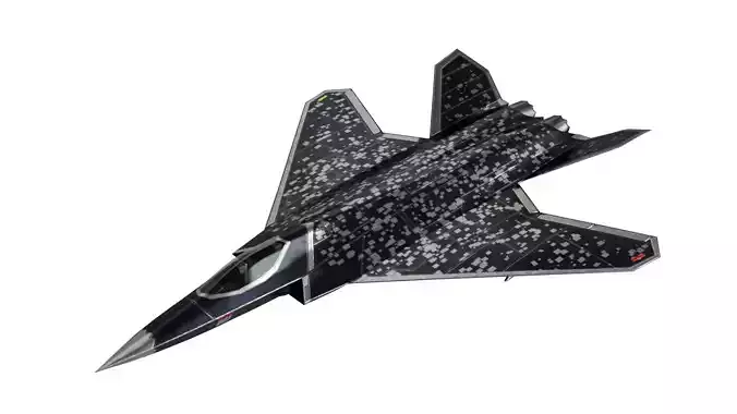 FCAS -French Concept fighter jet Low-poly 3D model