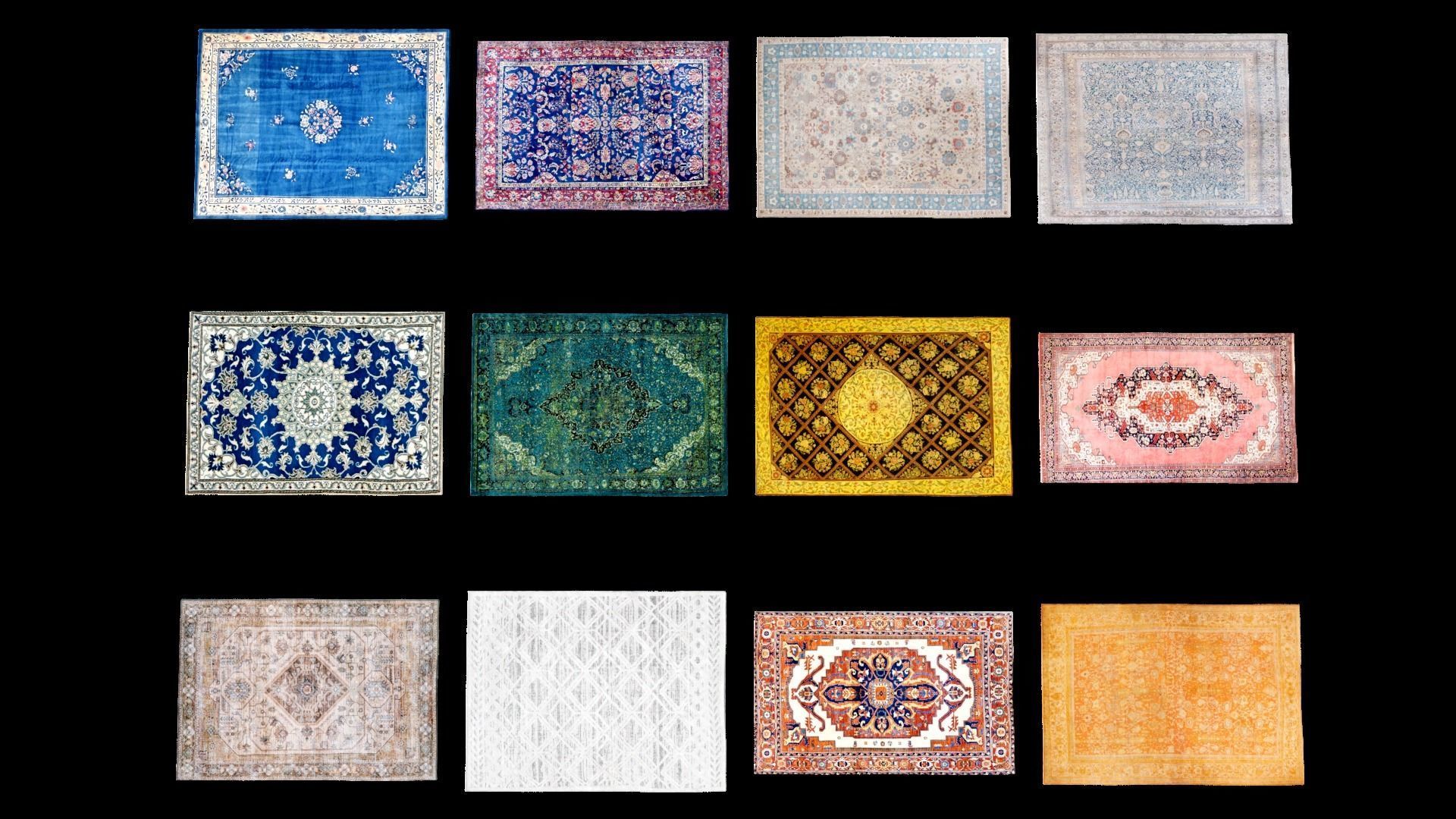 Antique Rug Collection Low-poly 3D model_14