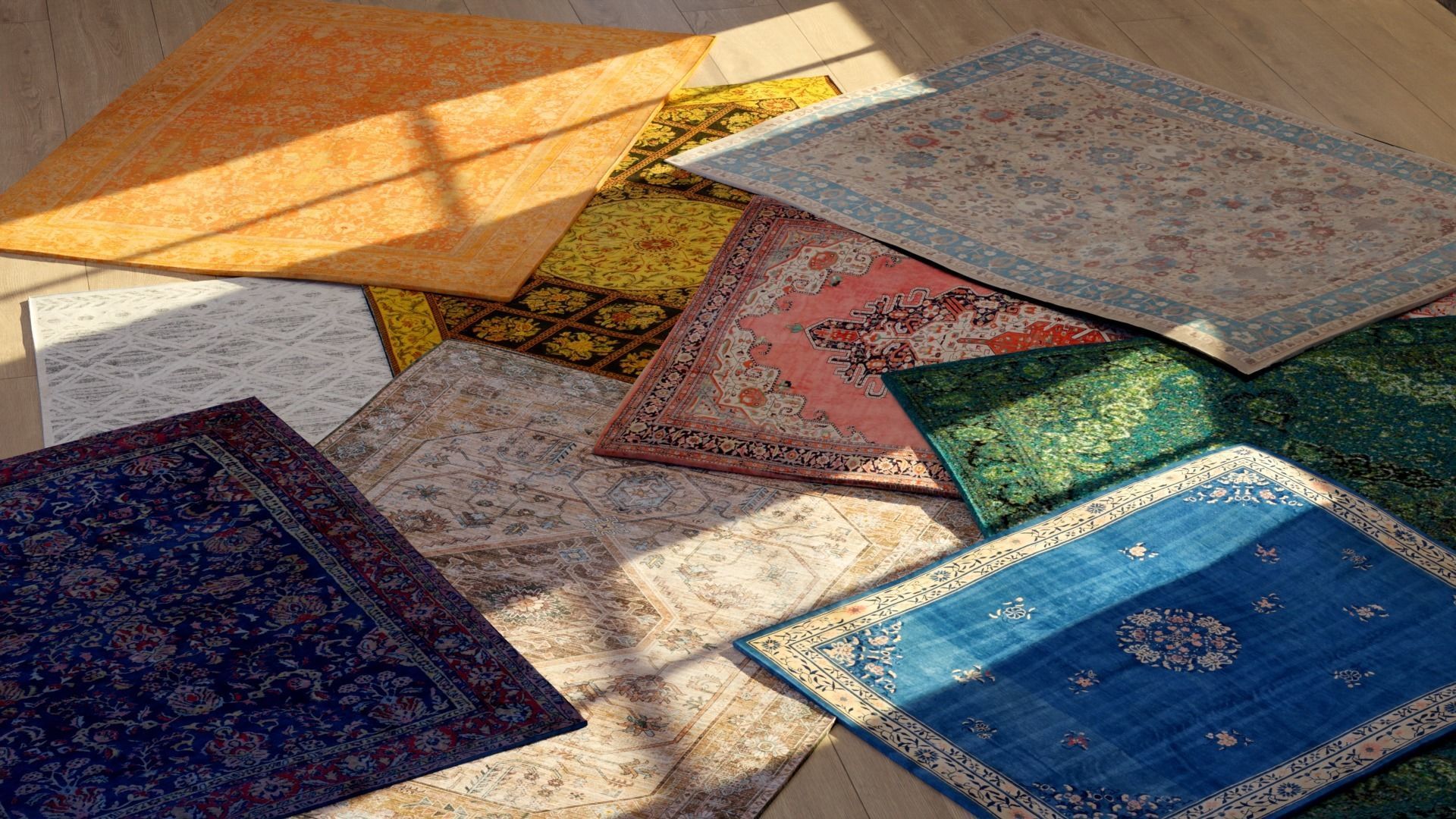 Antique Rug Collection Low-poly 3D model_5