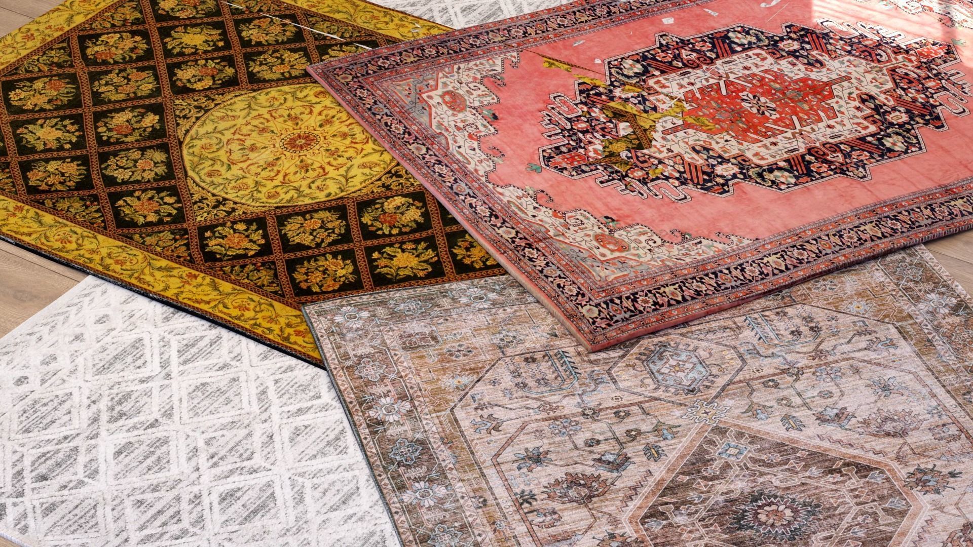 Antique Rug Collection Low-poly 3D model_2