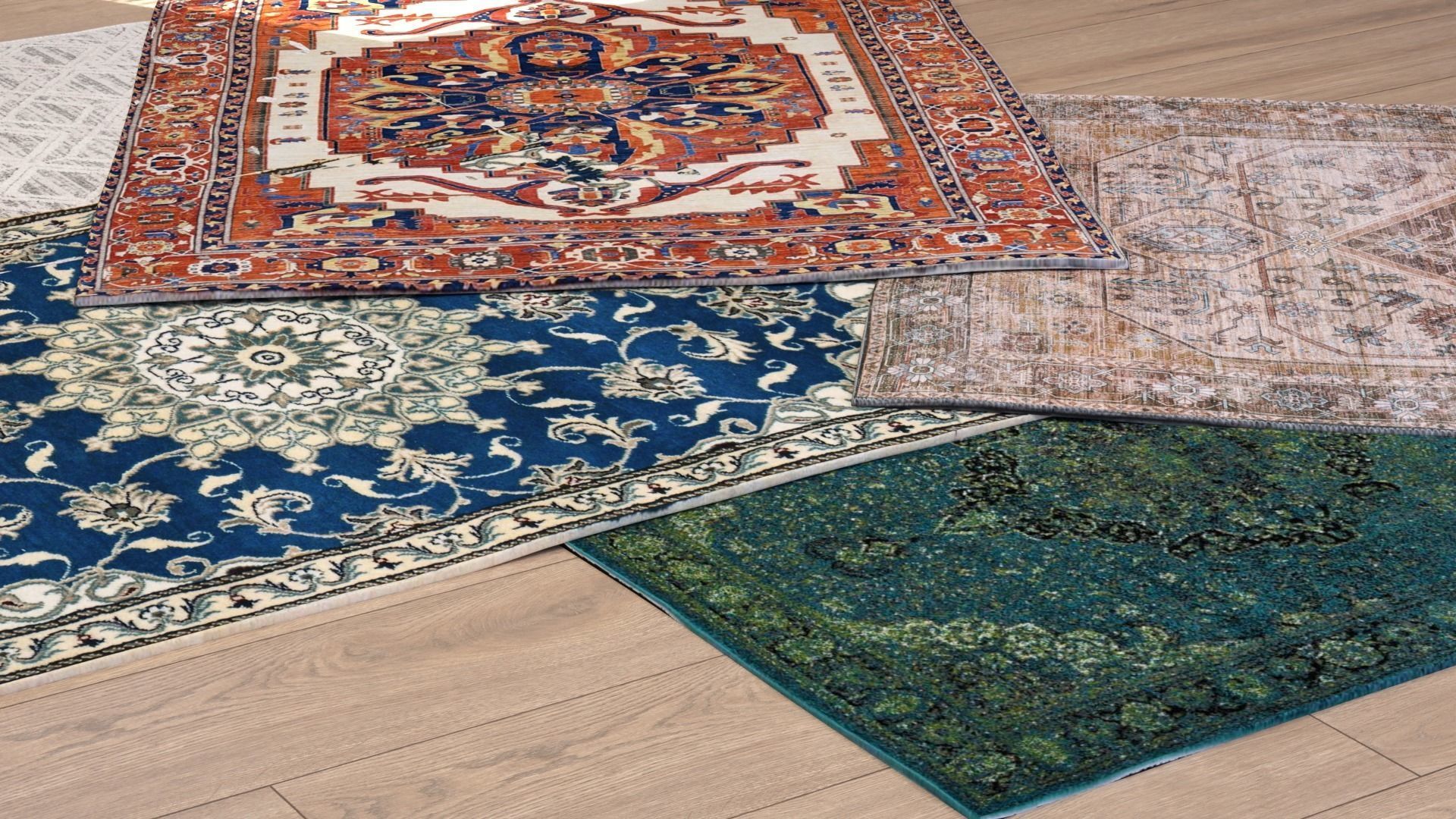 Antique Rug Collection Low-poly 3D model_3