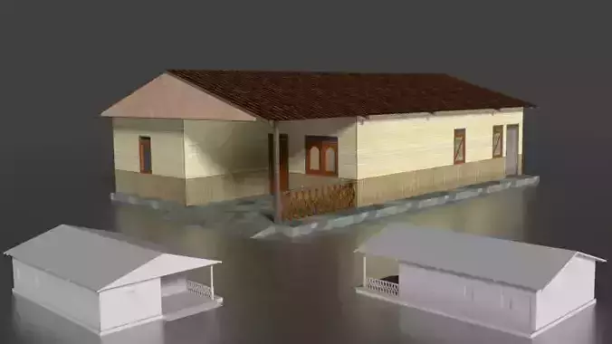 Rumah Beton Kayu 001-020 FBX