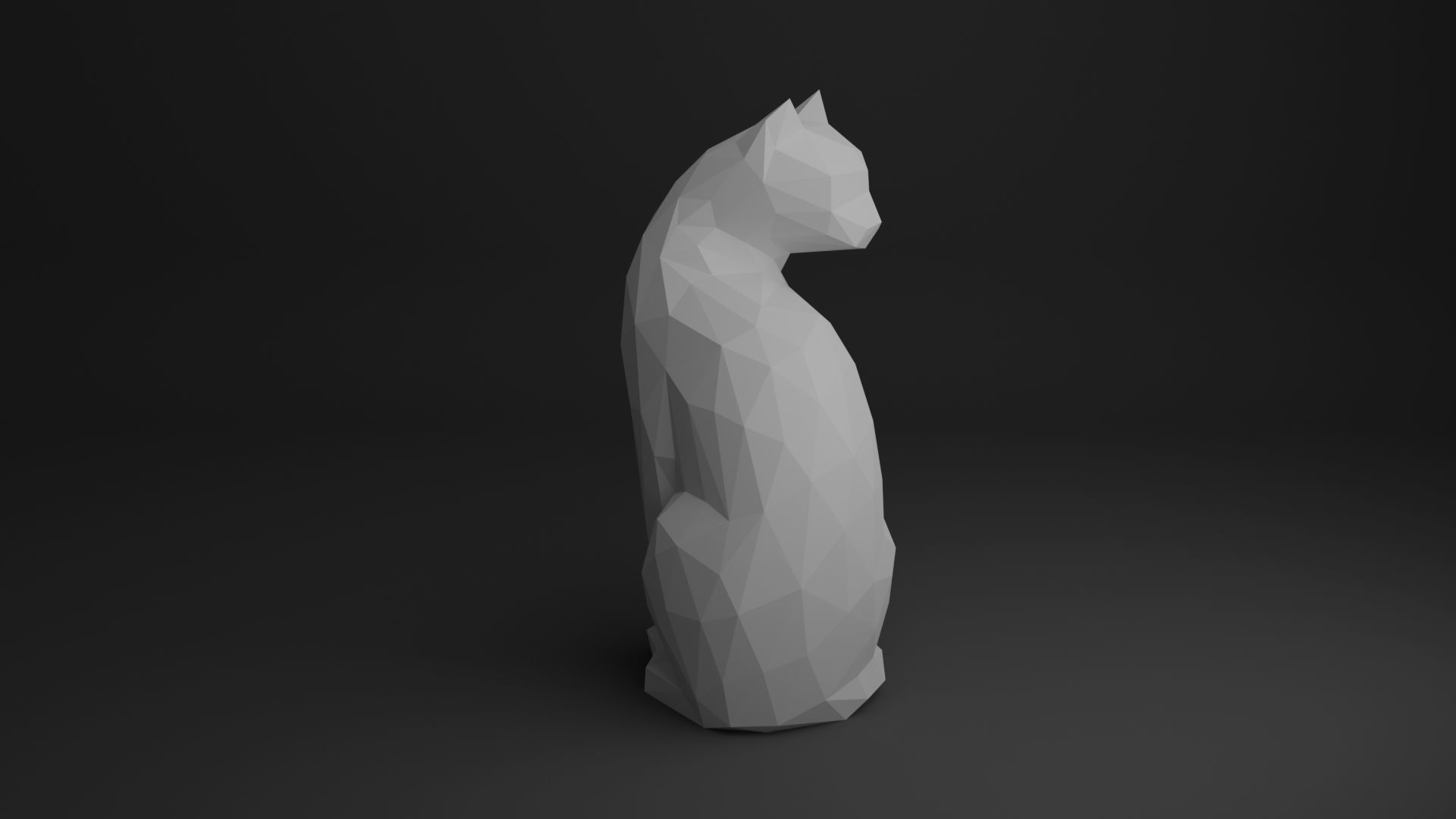 Cat Low Poly 3D print model_18