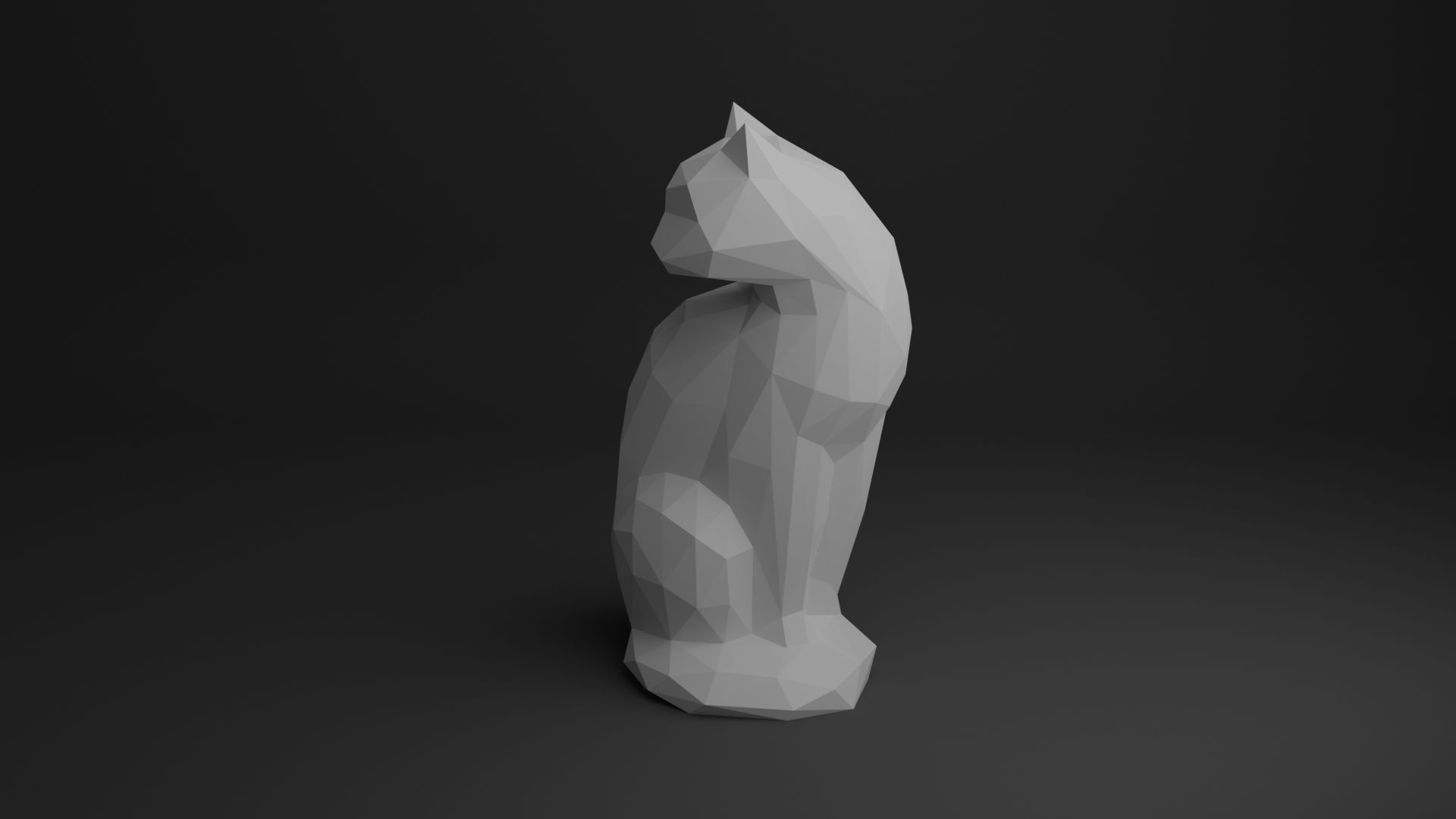 Cat Low Poly 3D print model_11