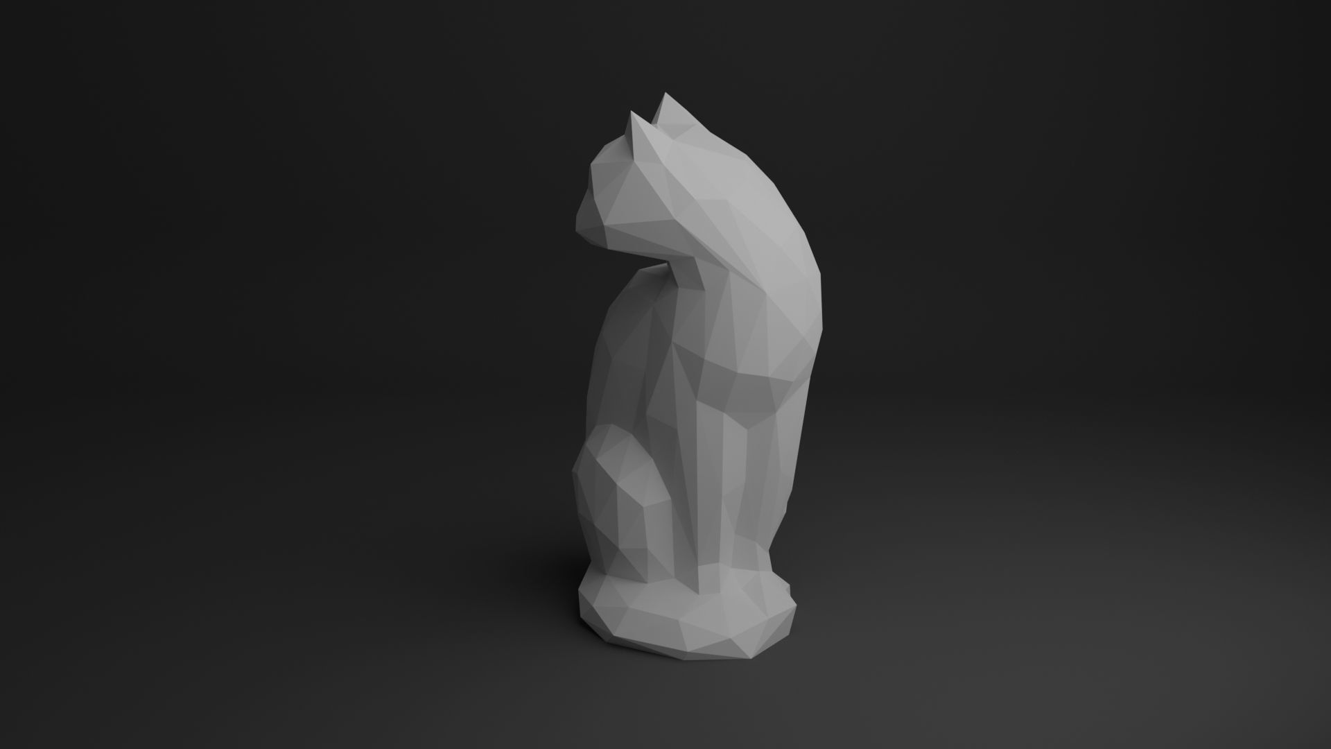 Cat Low Poly 3D print model_10