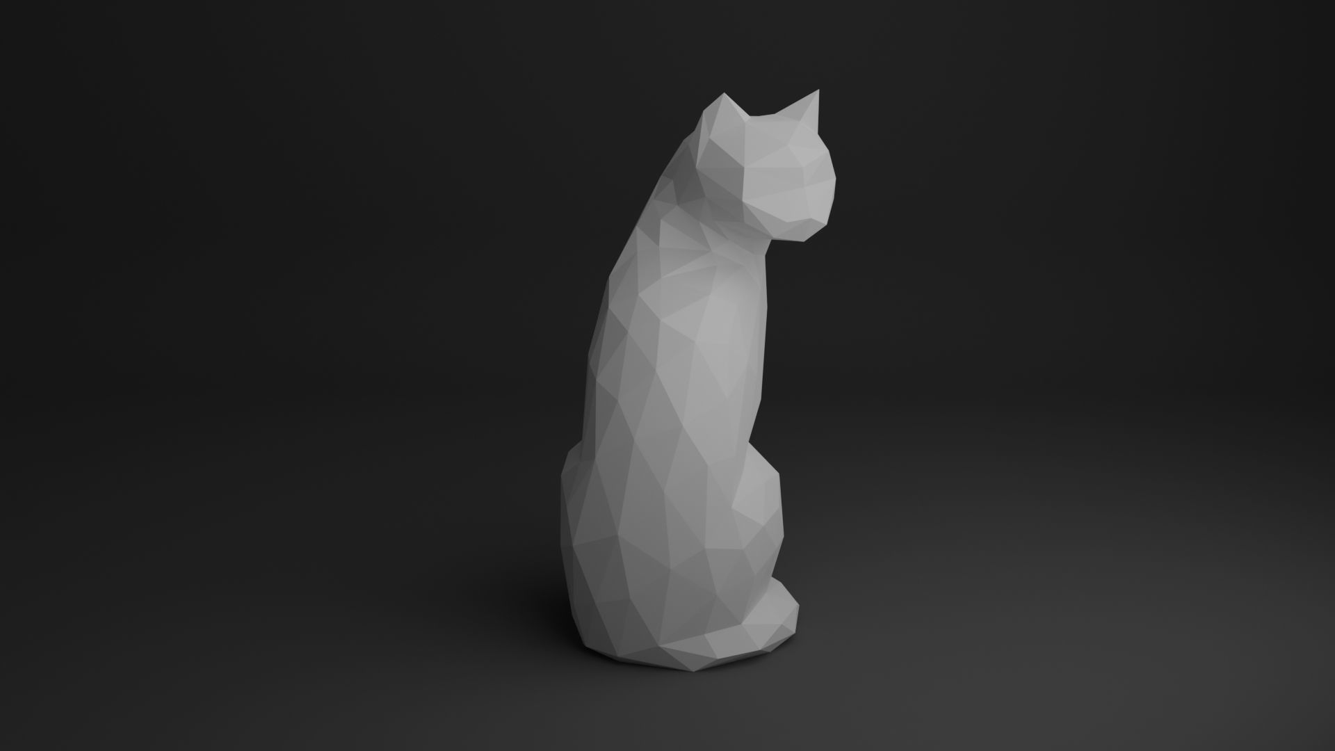 Cat Low Poly 3D print model_16