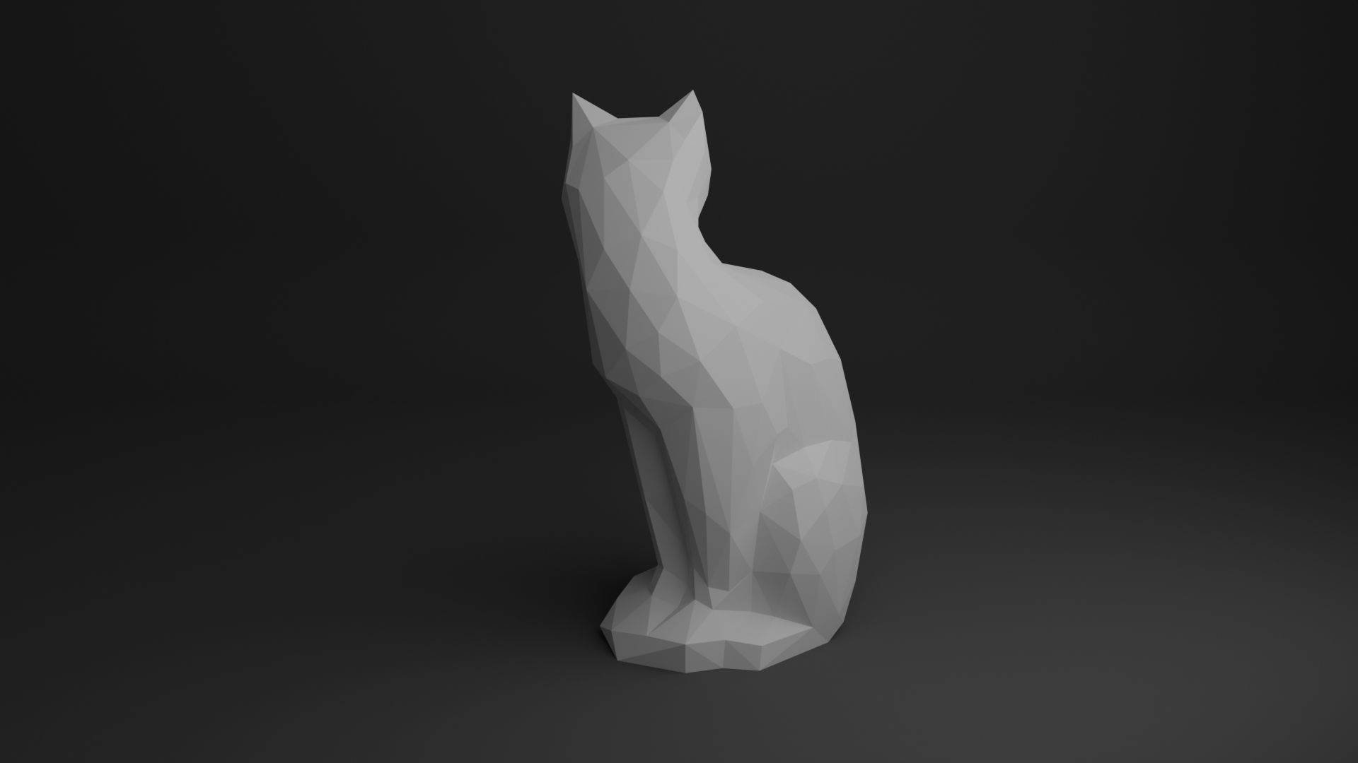 Cat Low Poly 3D print model_6
