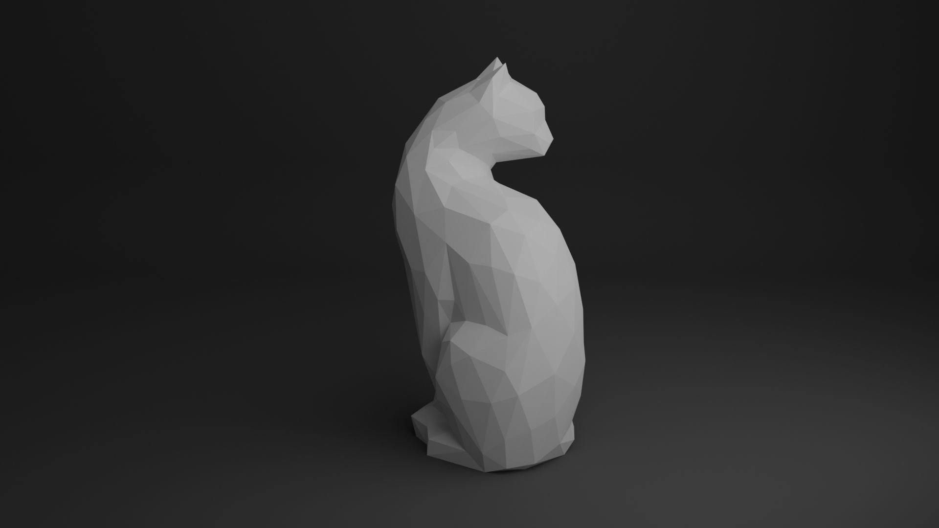 Cat Low Poly 3D print model_19