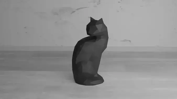 Cat Low Poly 3D print model