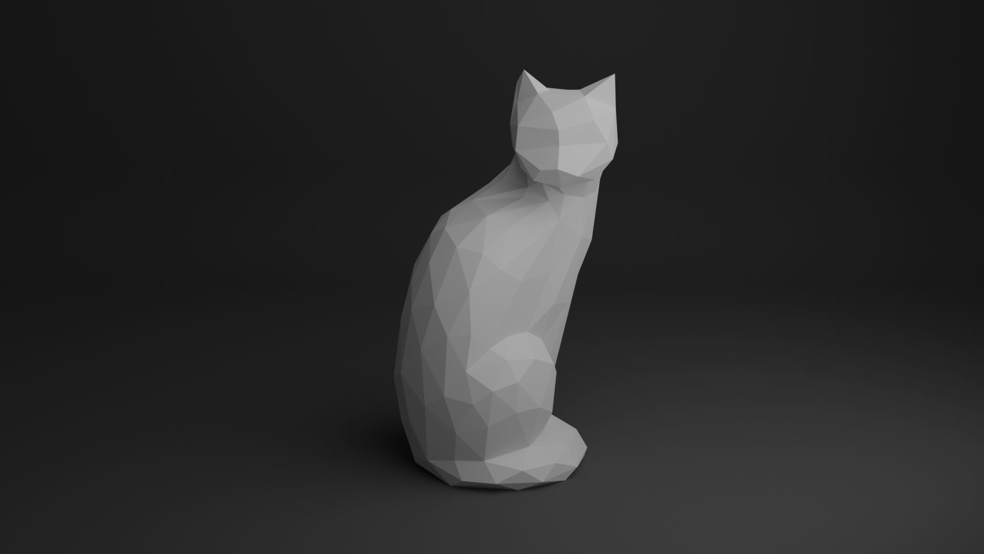 Cat Low Poly 3D print model_14