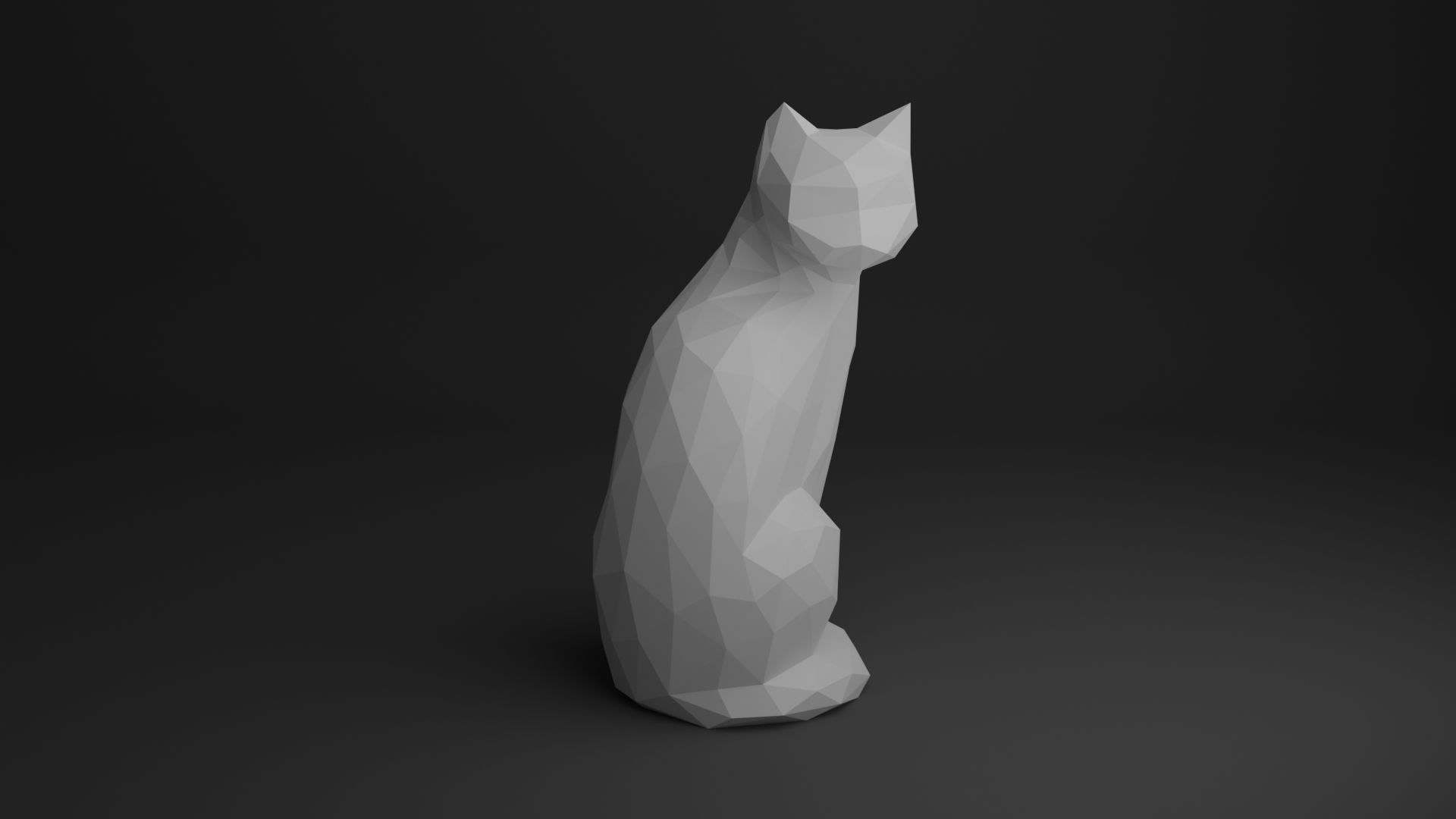 Cat Low Poly 3D print model_15