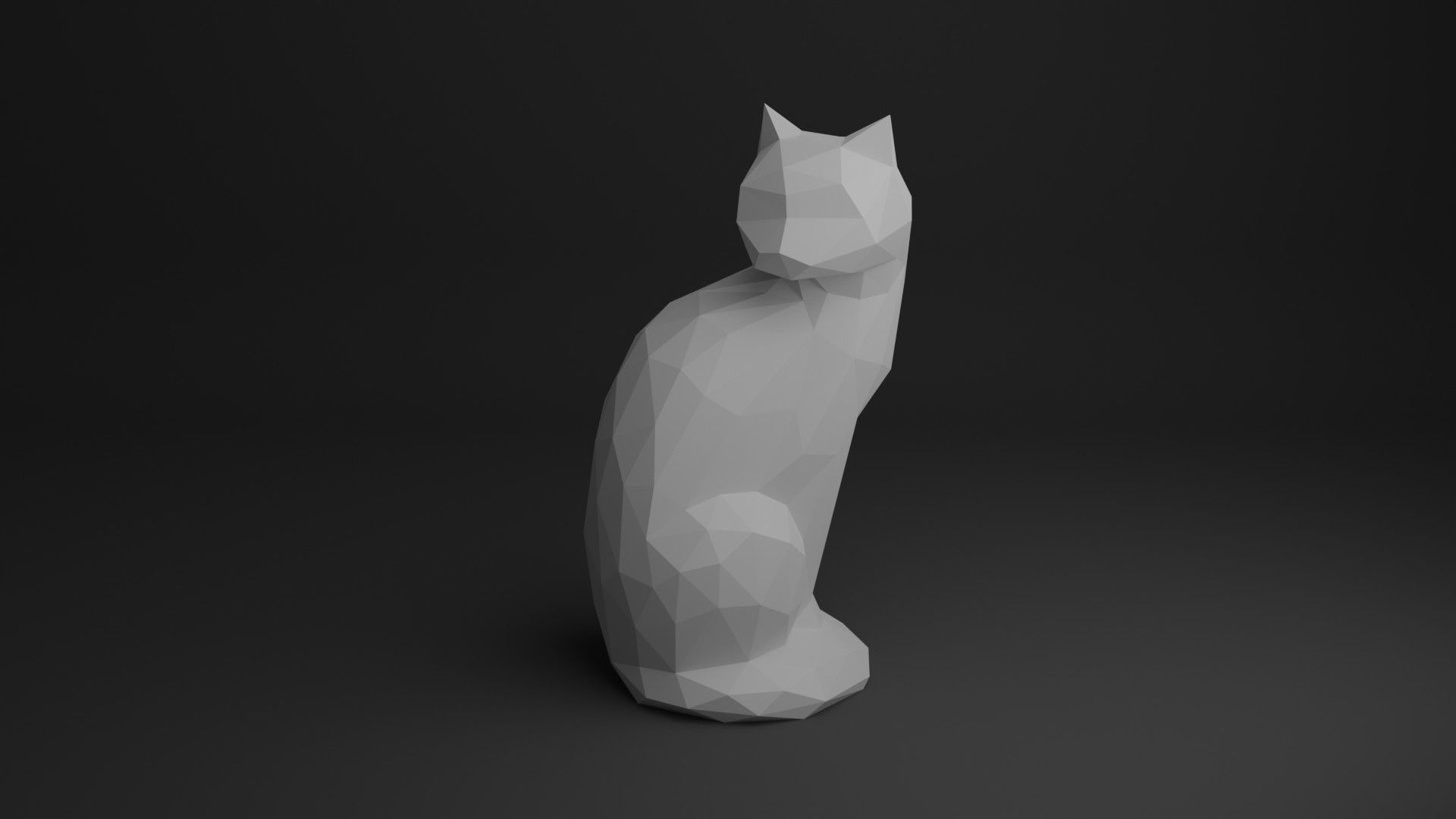 Cat Low Poly 3D print model_13
