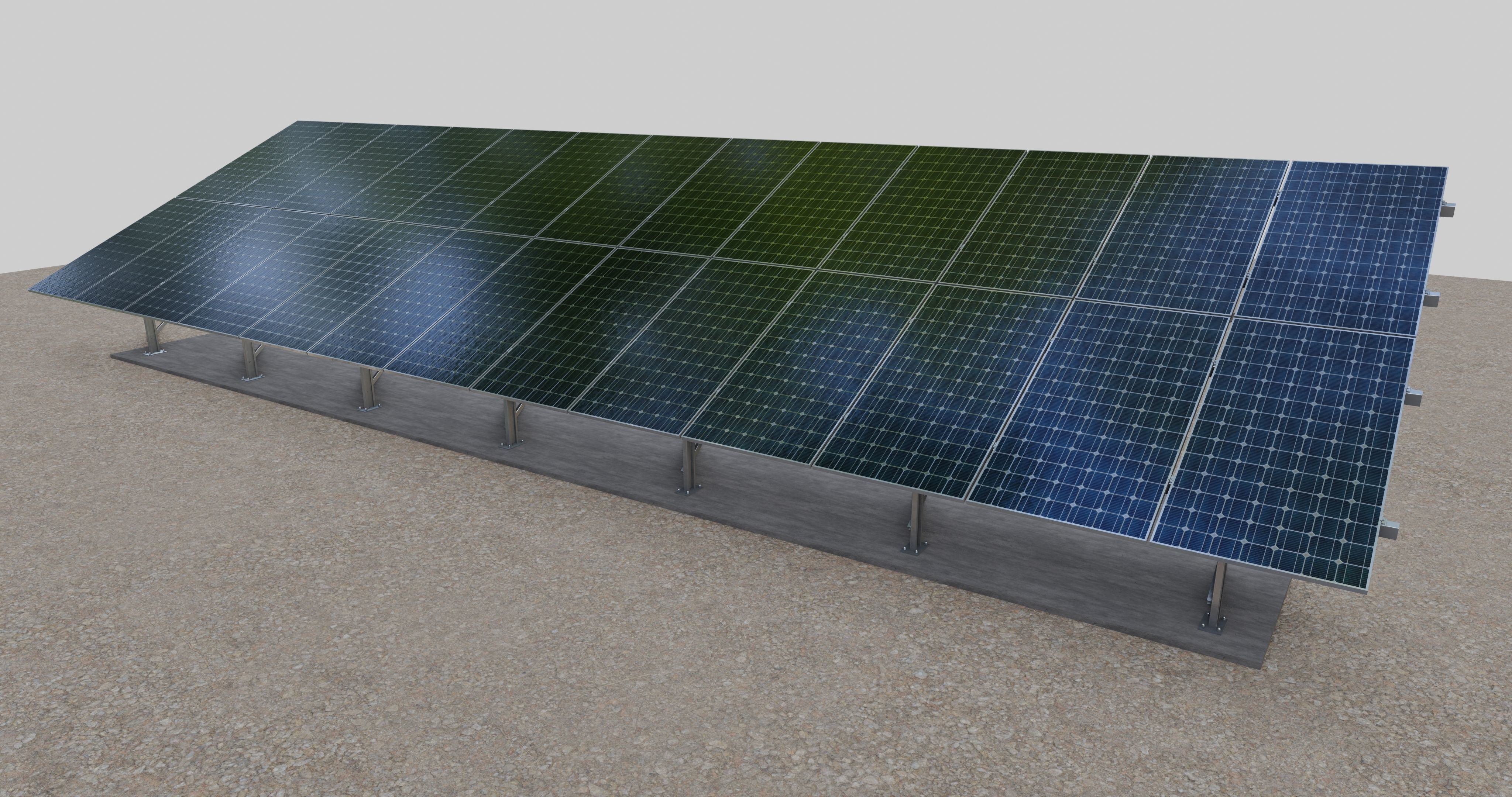 Solar Panel Steel Construction Type 7 3D model_1