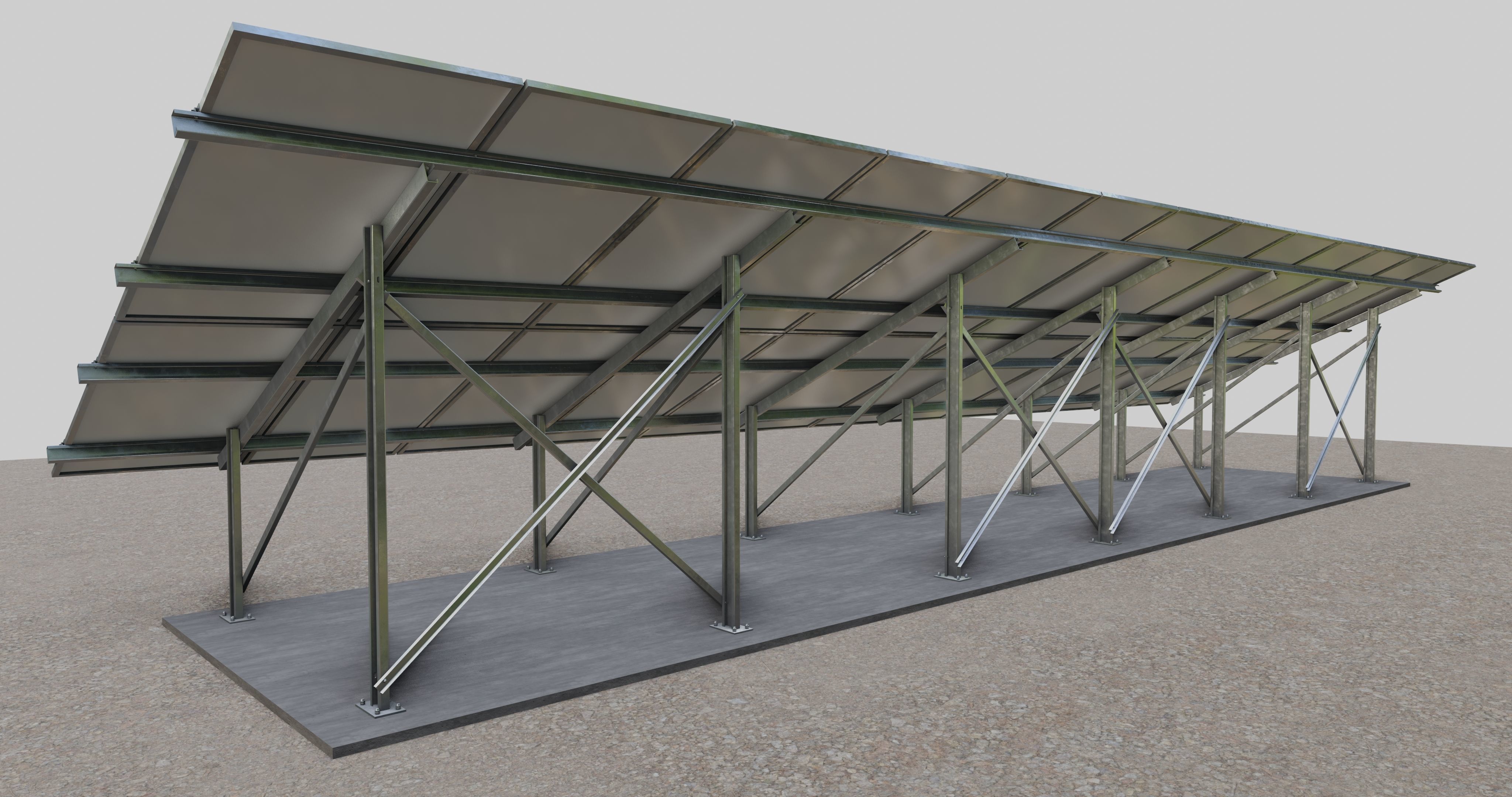 Solar Panel Steel Construction Type 7 3D model_3