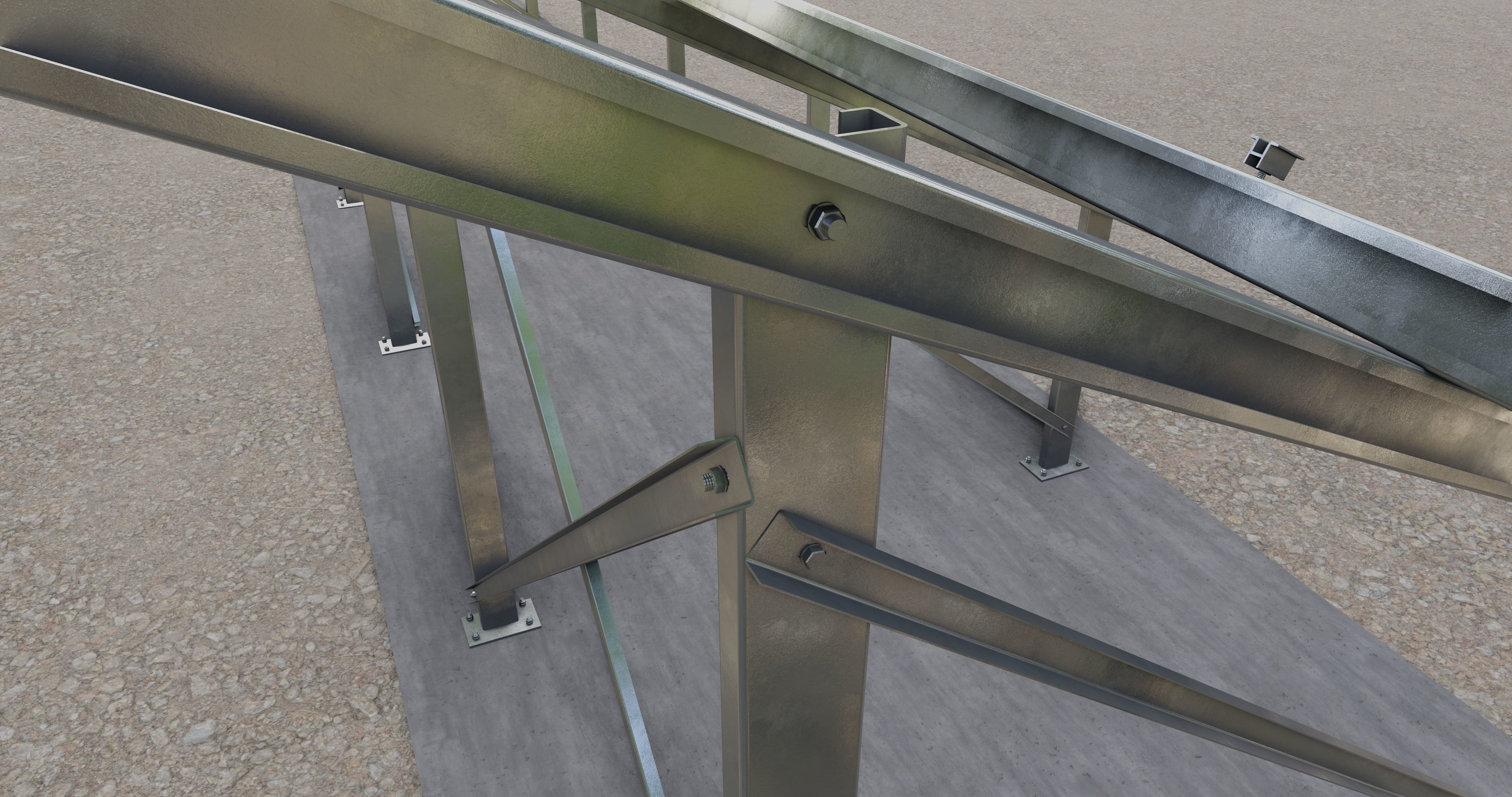 Solar Panel Steel Construction Type 7 3D model_10